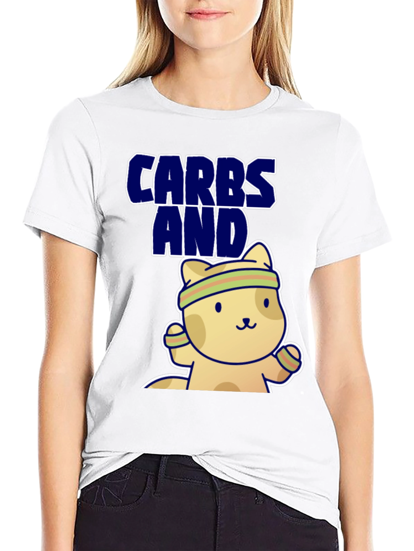 Carbs and Cardio T-Shirt | Cute Gym Cat Tee