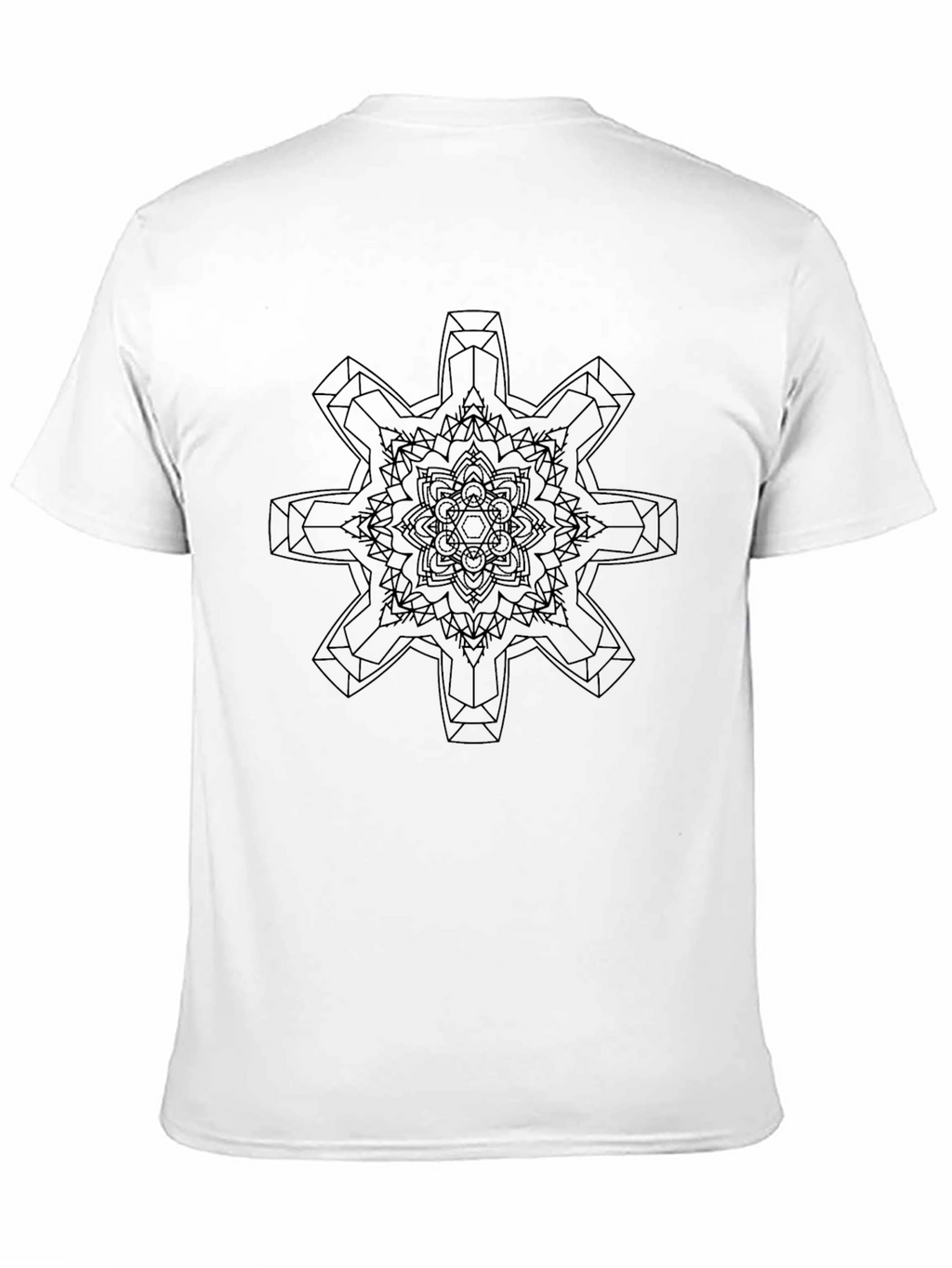 Geometric Mandala Graphic Print Black T-Shirt