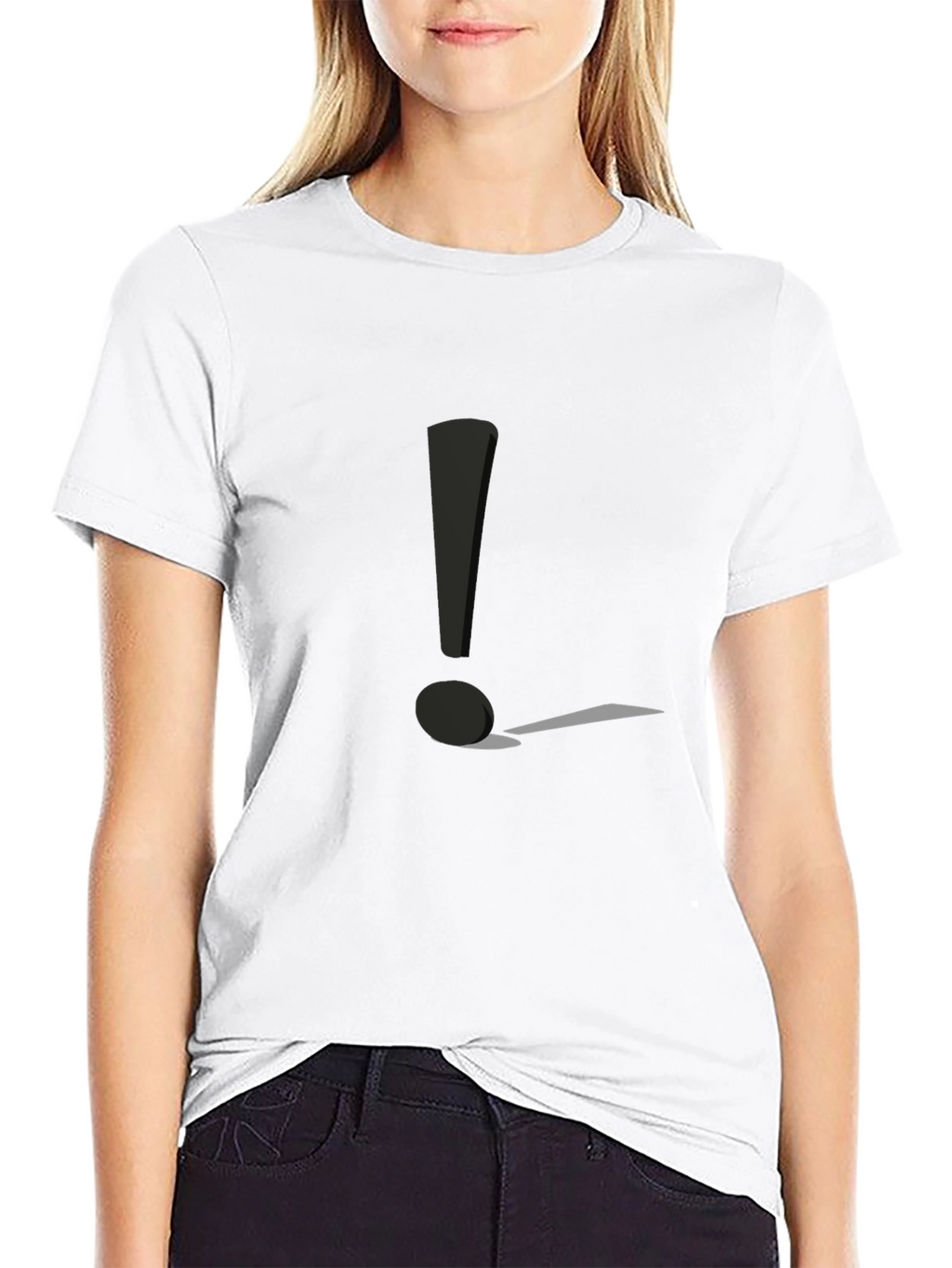 Exclamation Point Graphic Tee - Black Casual Shirt