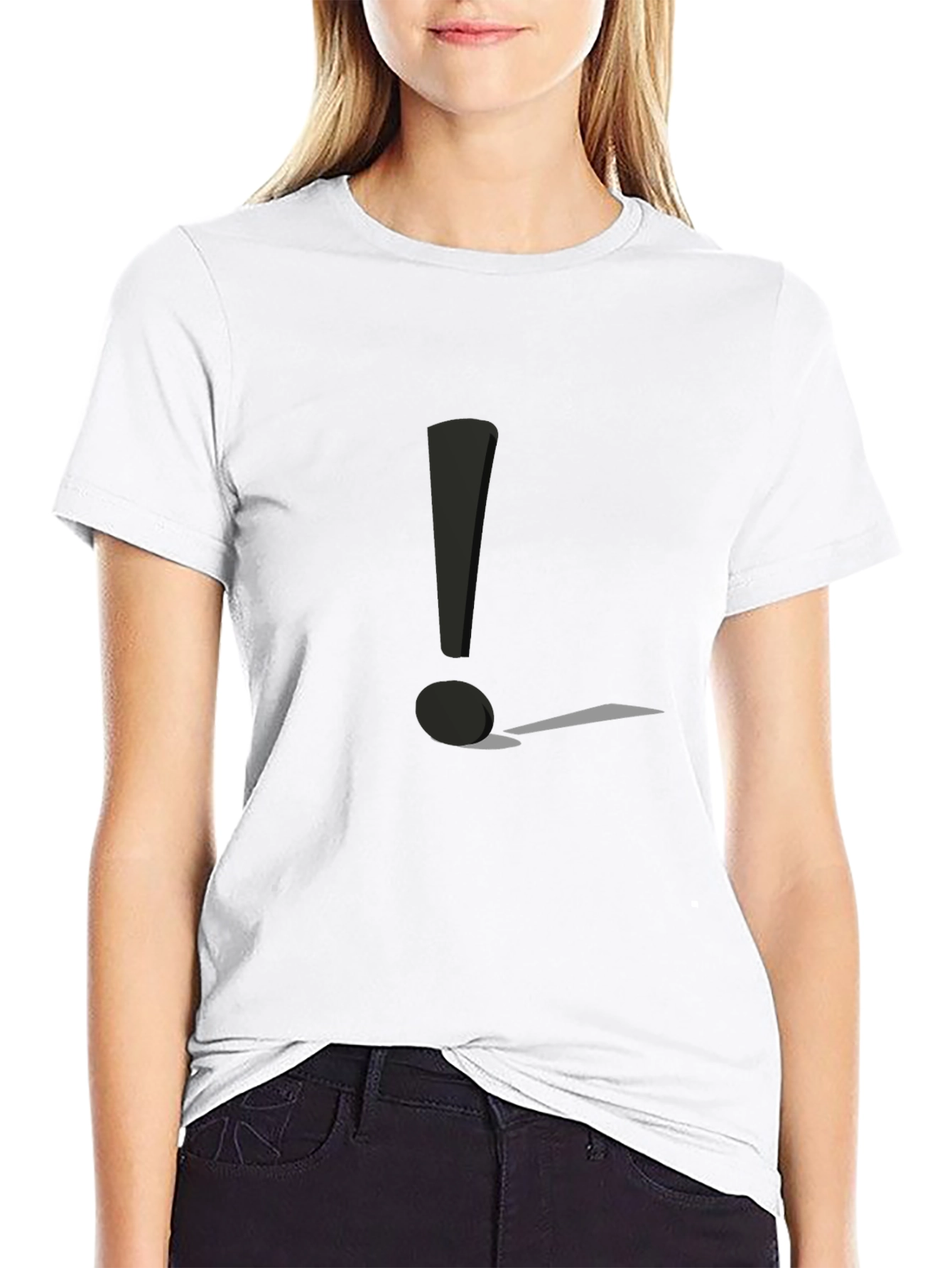 Exclamation Point Graphic Tee - Black Casual Shirt