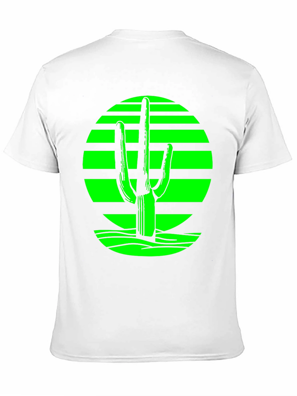 Retro Desert Cactus T-Shirt - Green on Black