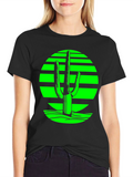 Retro Desert Cactus T-Shirt - Green on Black