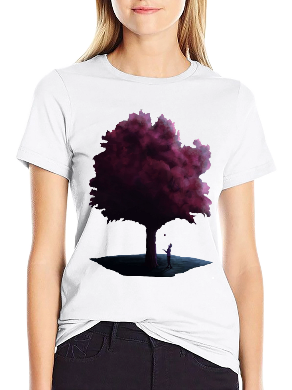 Mystic Tree Graphic Tee - Black Cotton Blend