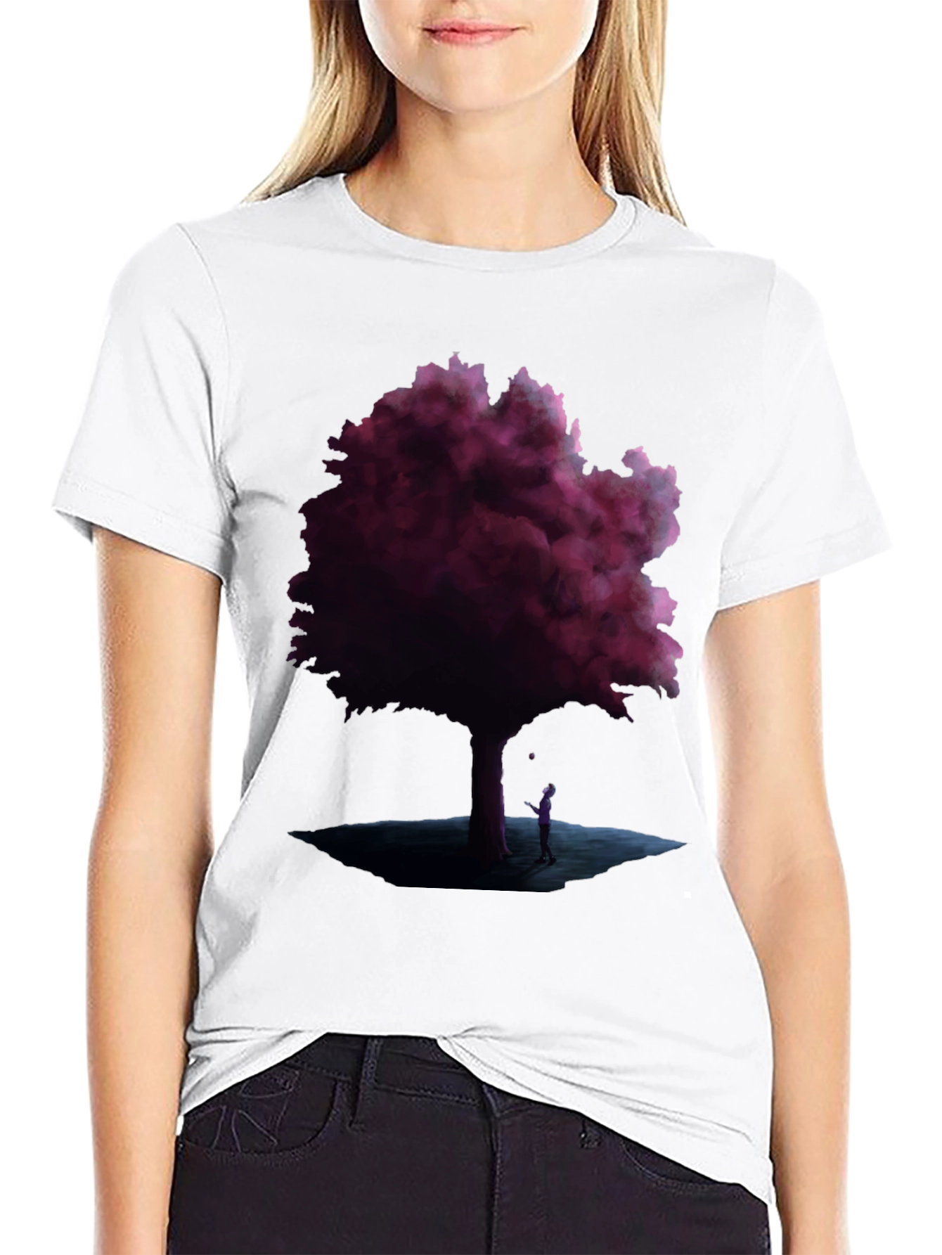 Mystic Tree Graphic Tee - Black Cotton Blend