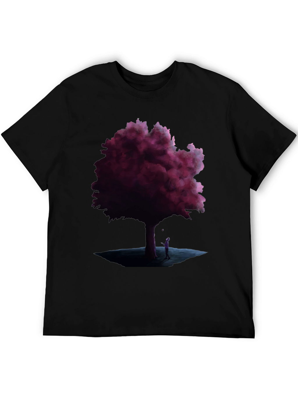 Mystic Tree Graphic Tee - Black Cotton Blend
