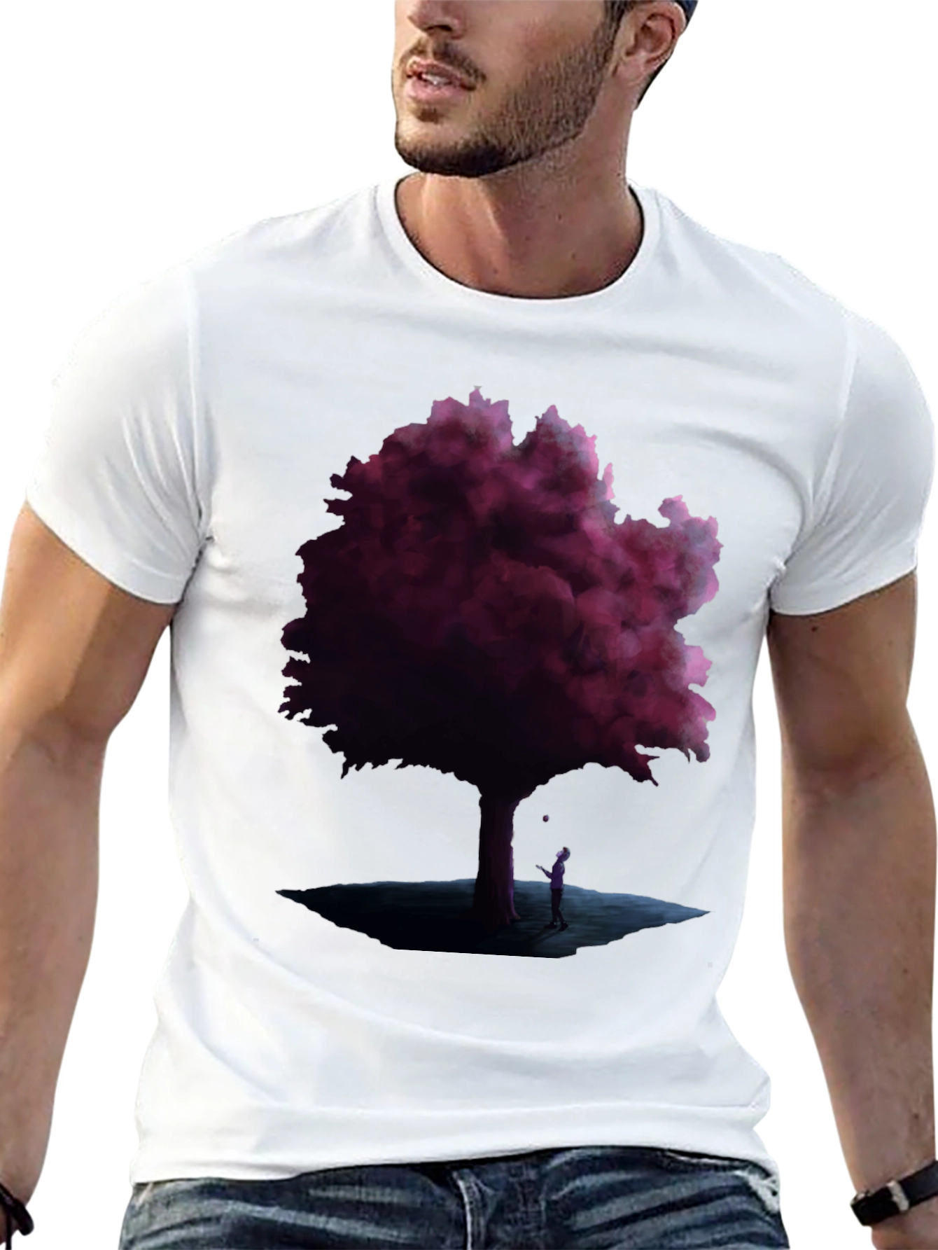Mystic Tree Graphic Tee - Black Cotton Blend