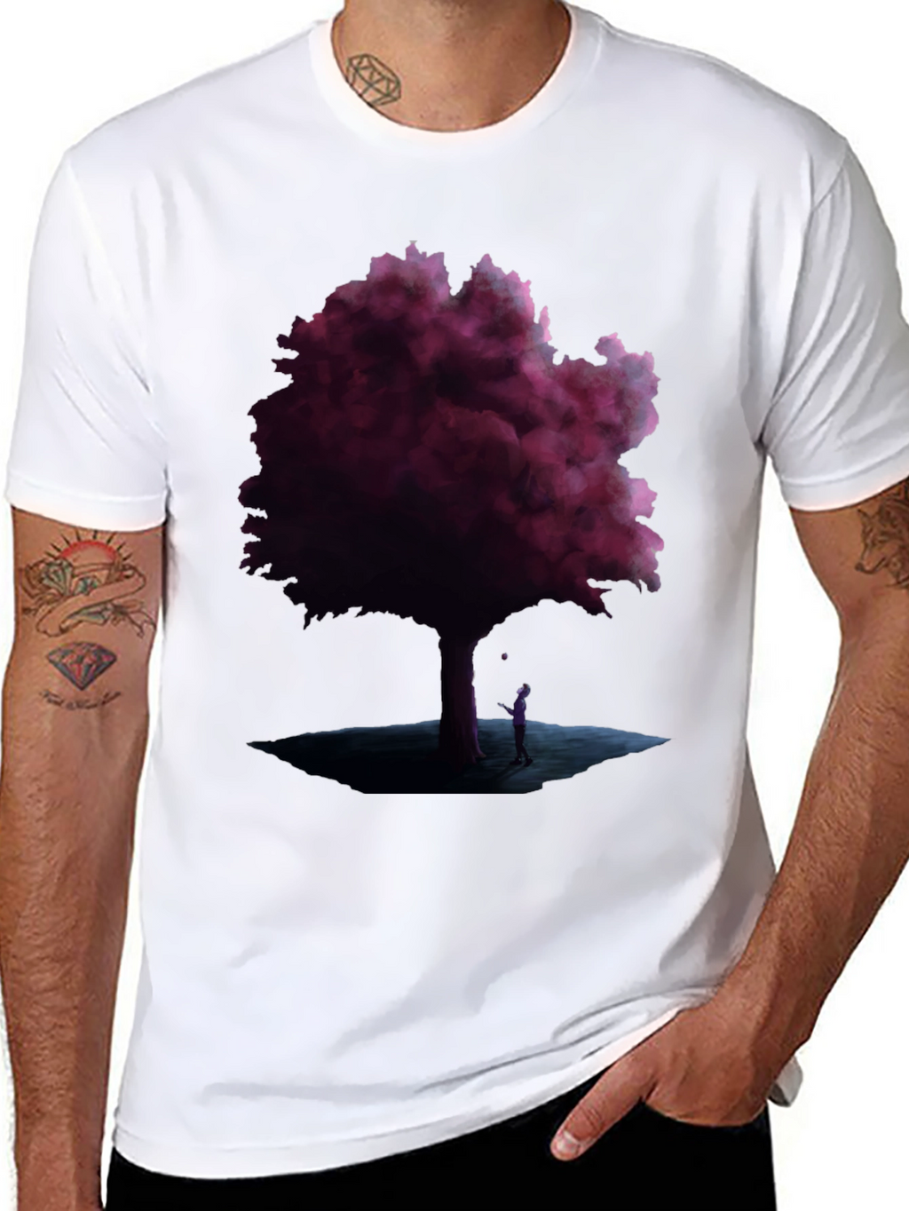 Mystic Tree Graphic Tee - Black Cotton Blend