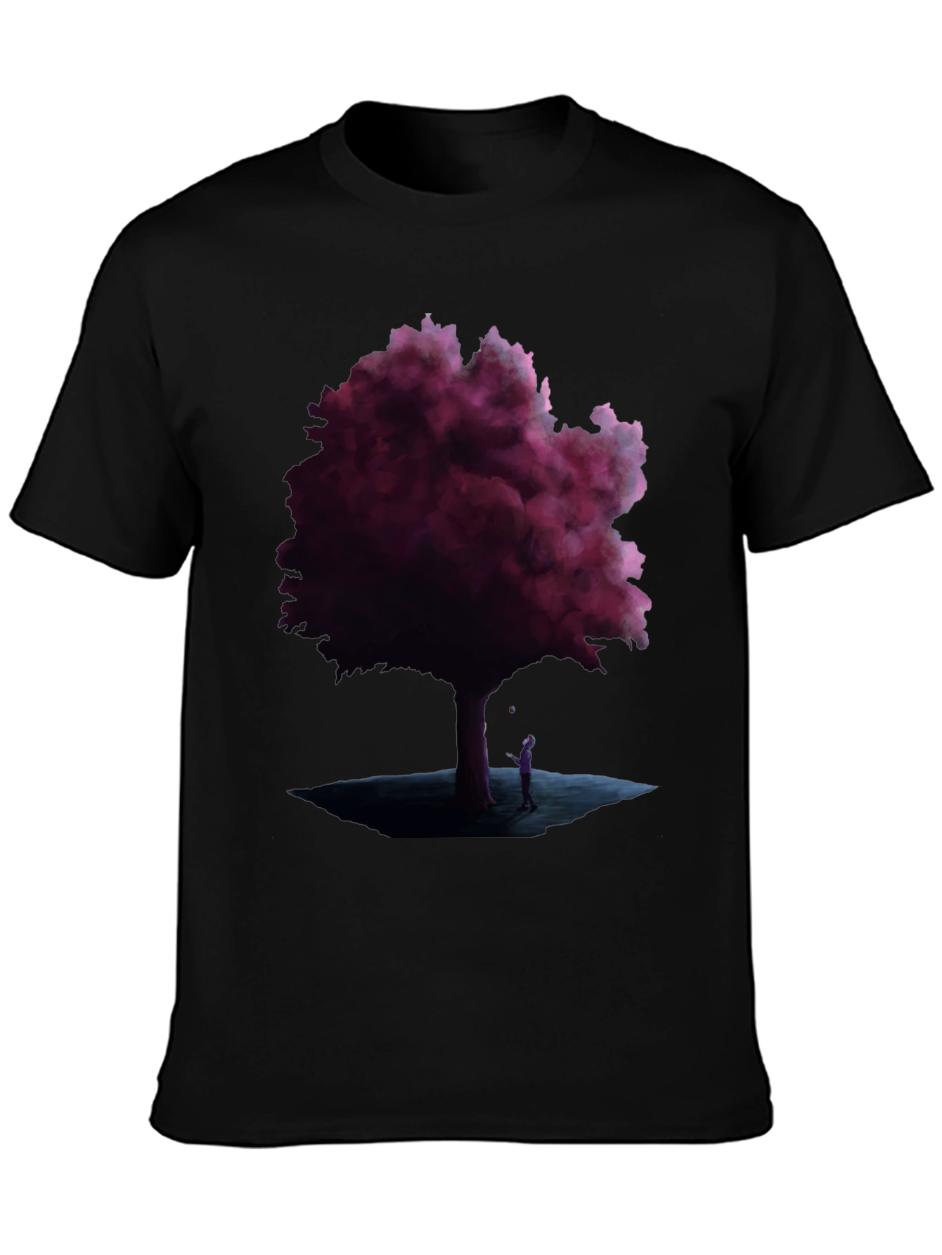 Mystic Tree Graphic Tee - Black Cotton Blend