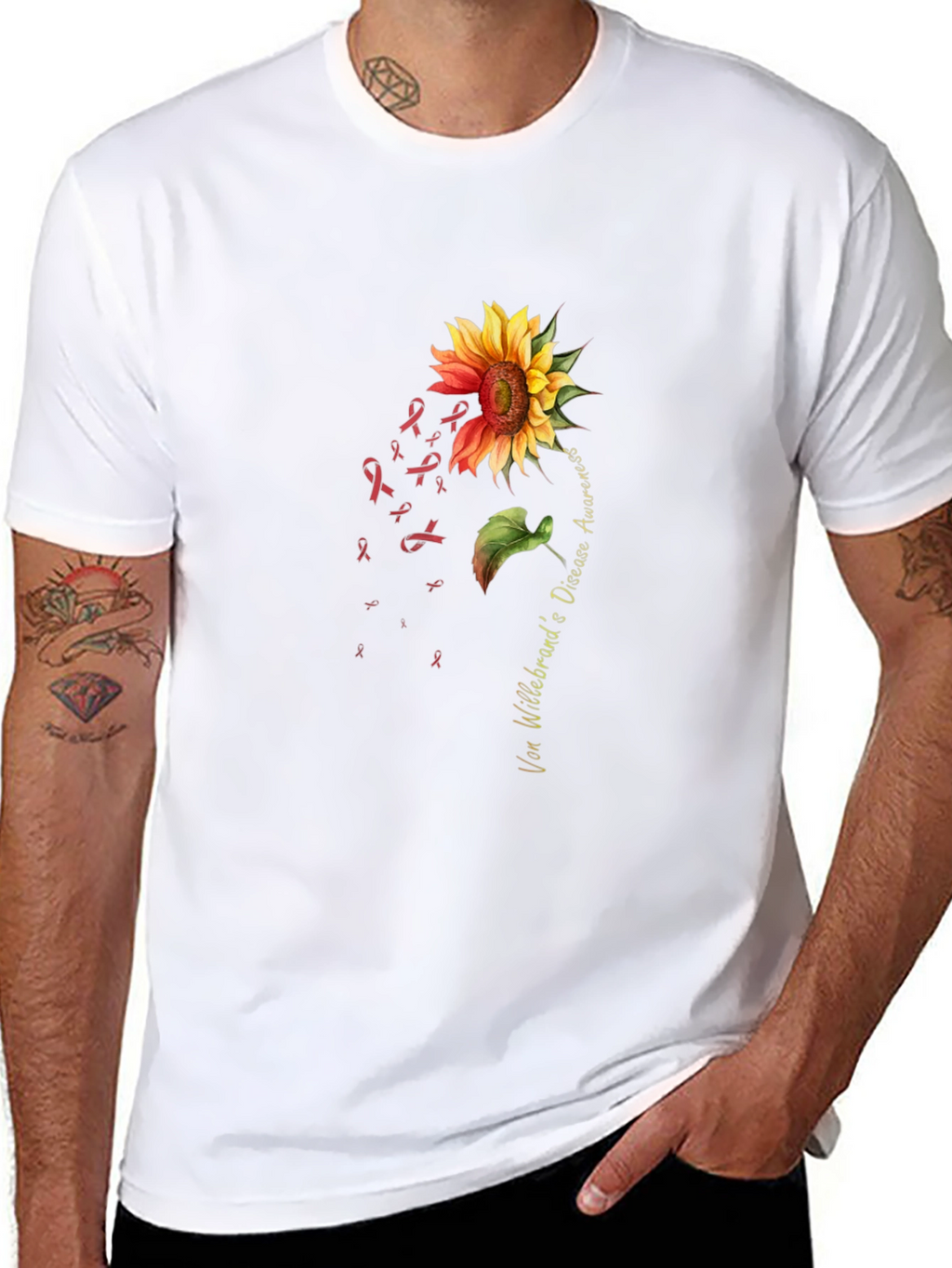 Von Willebrand Disease Awareness Sunflower T-Shirt