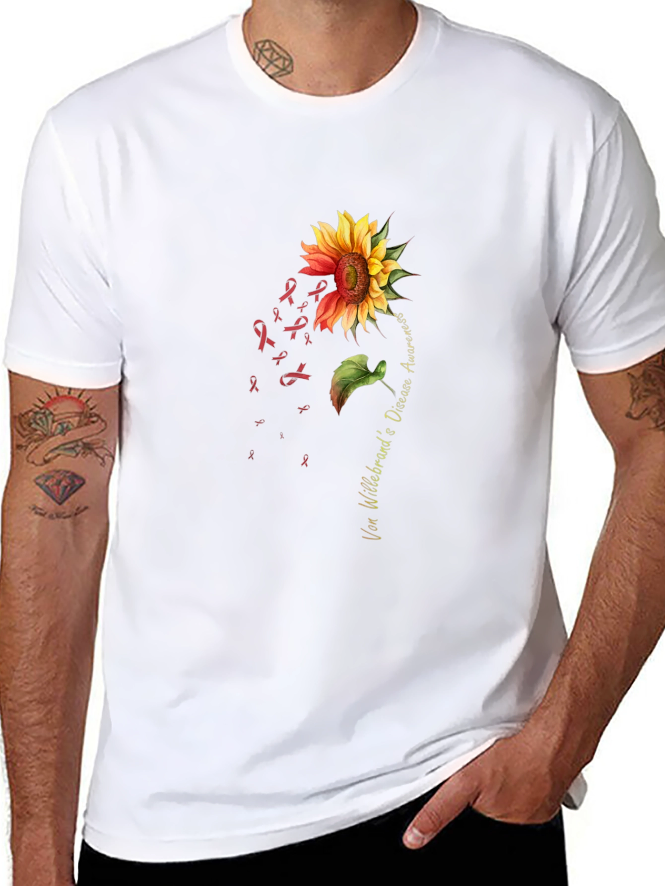 Von Willebrand Disease Awareness Sunflower T-Shirt