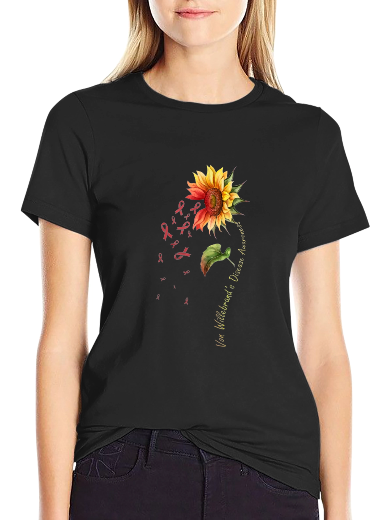 Von Willebrand Disease Awareness Sunflower T-Shirt