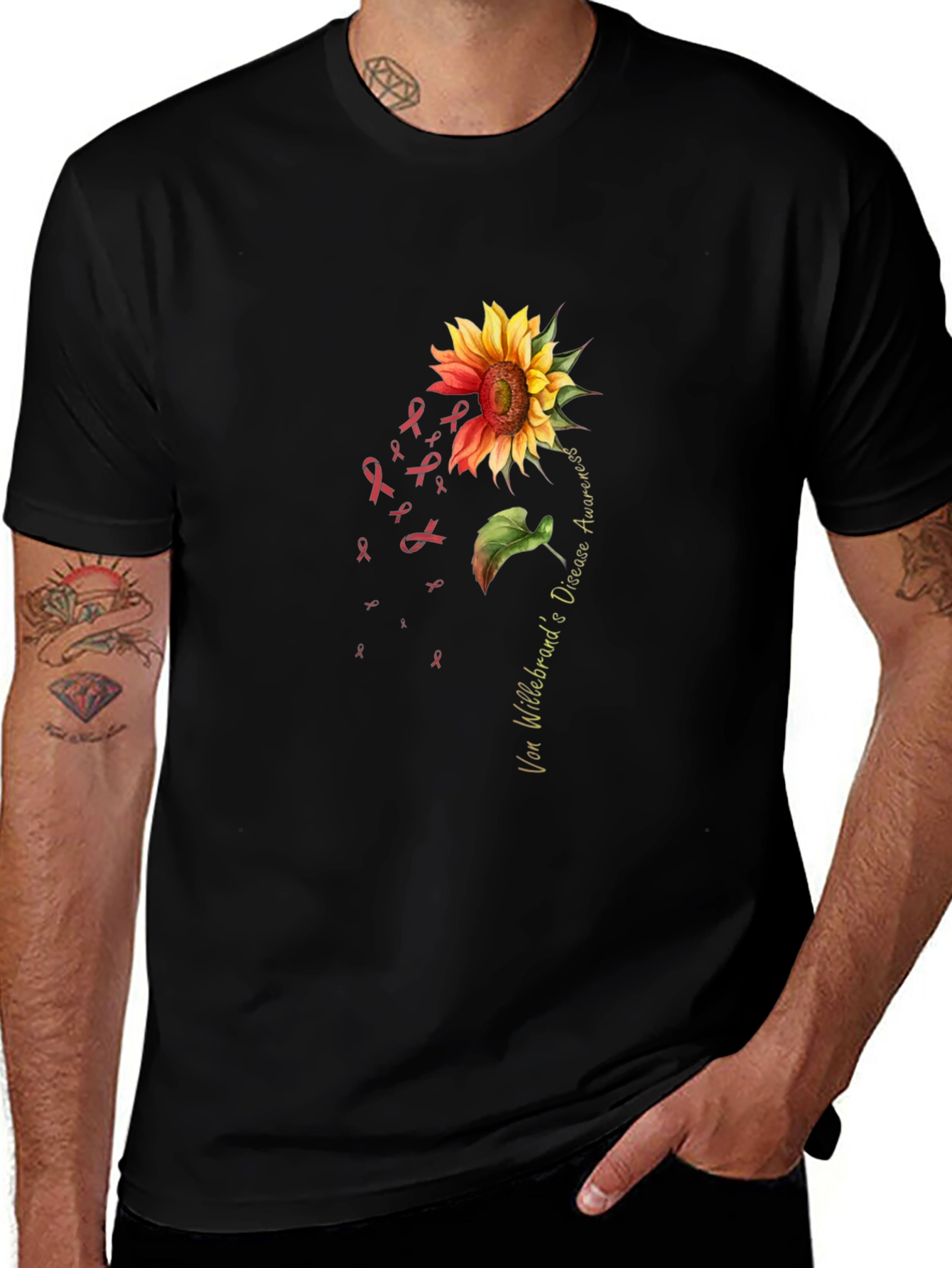Von Willebrand Disease Awareness Sunflower T-Shirt