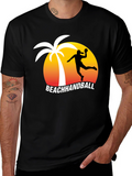 Beach Handball T-Shirt - Palm Tree Sunset