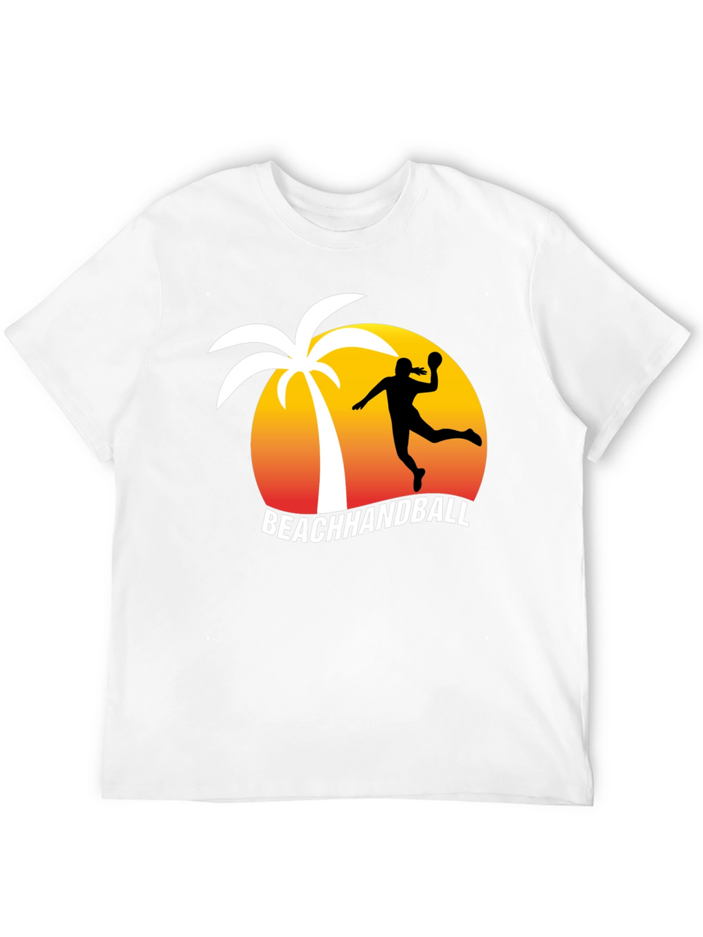 Beach Handball T-Shirt - Palm Tree Sunset