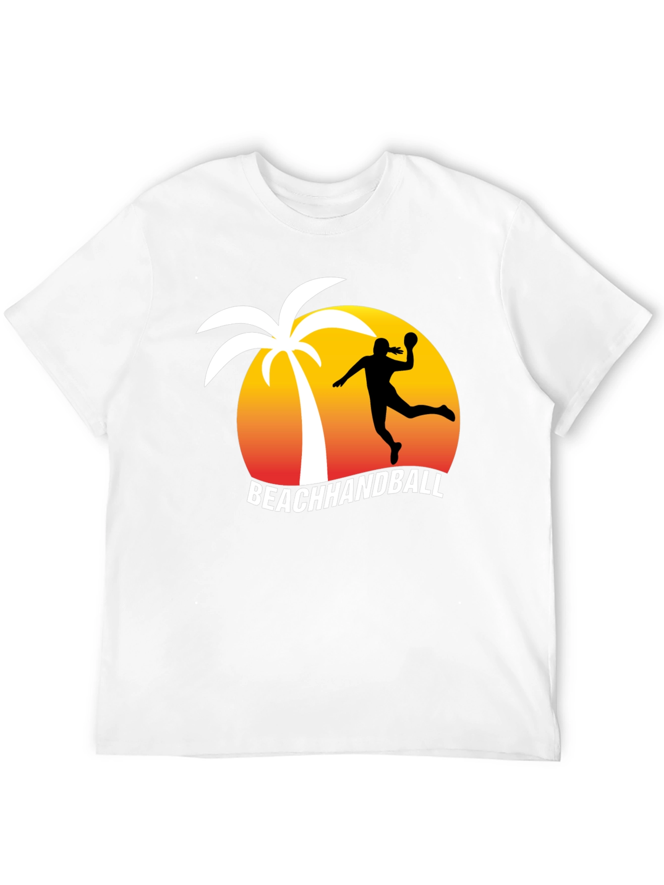 Beach Handball T-Shirt - Palm Tree Sunset