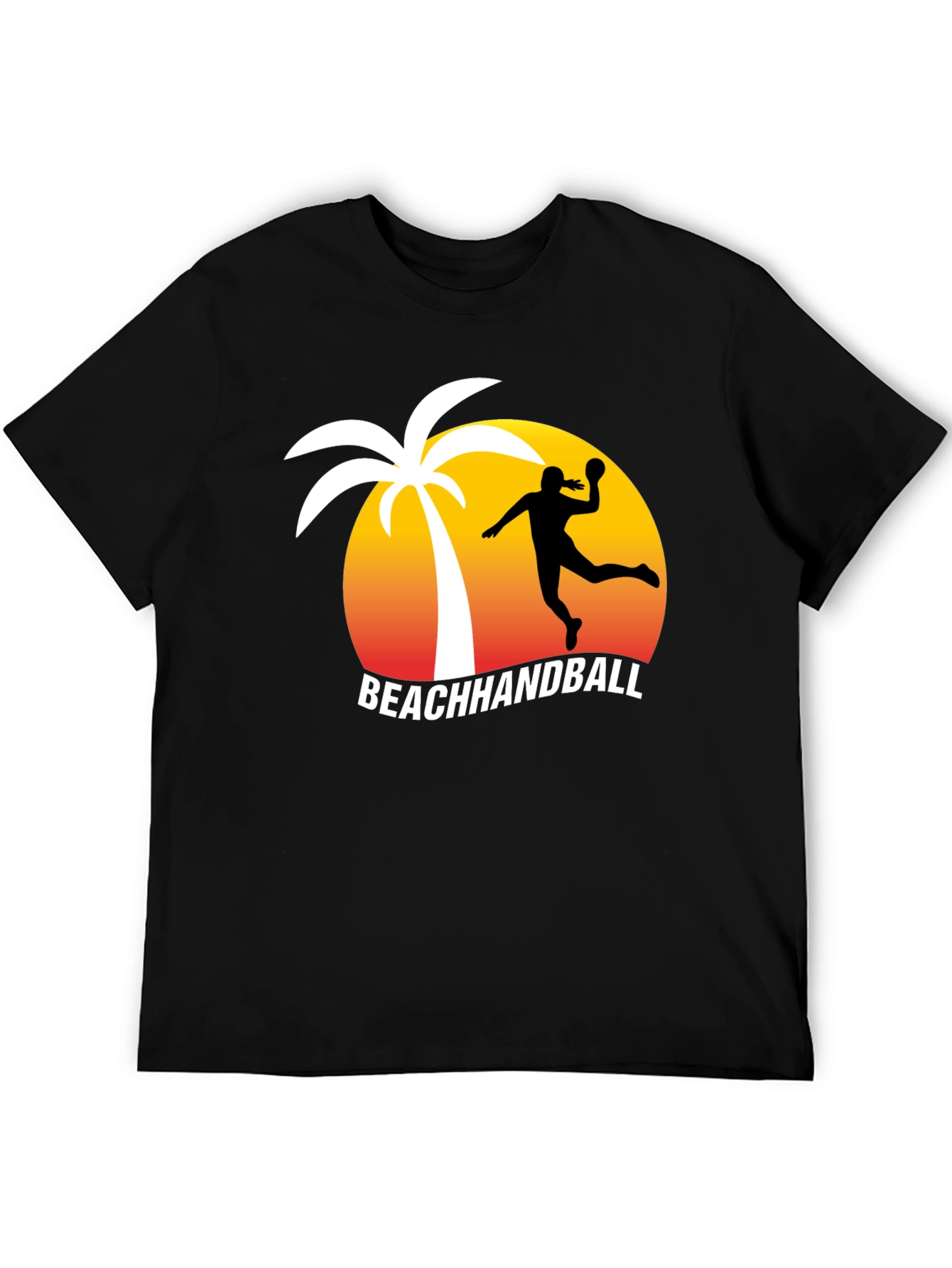 Beach Handball T-Shirt - Palm Tree Sunset
