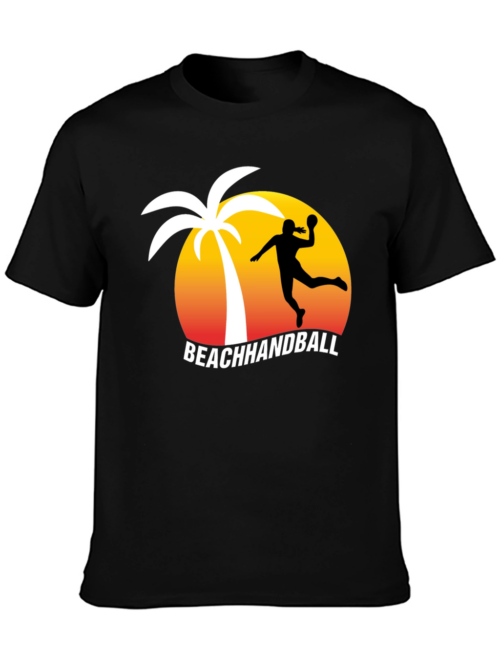 Beach Handball T-Shirt - Palm Tree Sunset