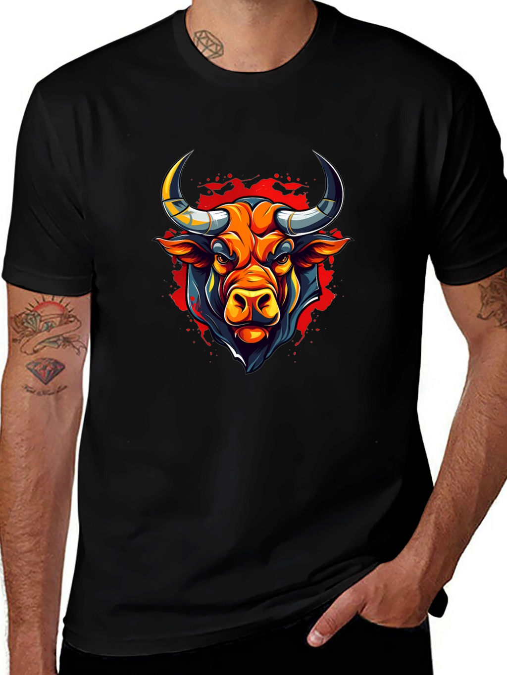 Bull Graphic Black T-Shirt