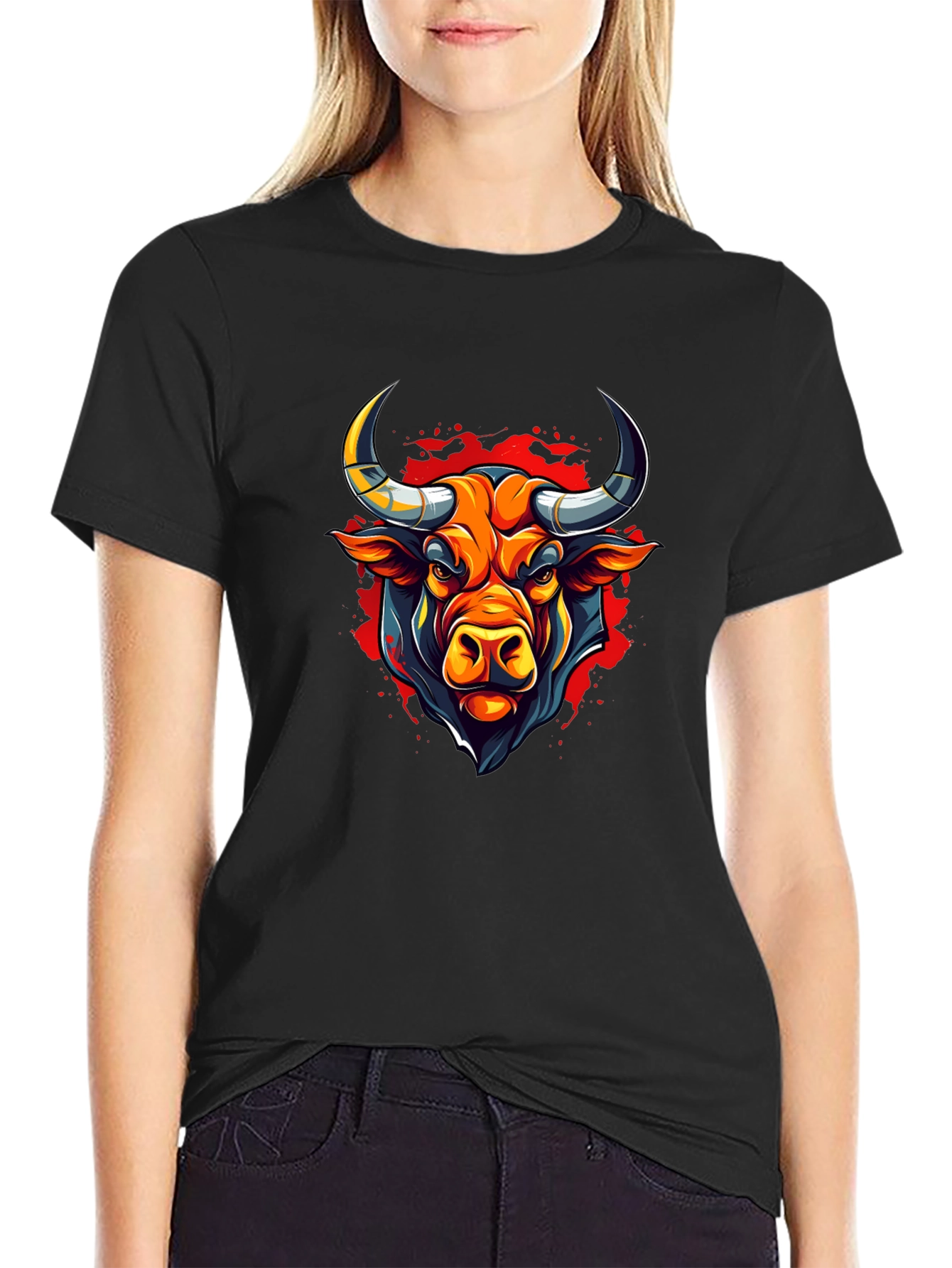 Bull Graphic Black T-Shirt