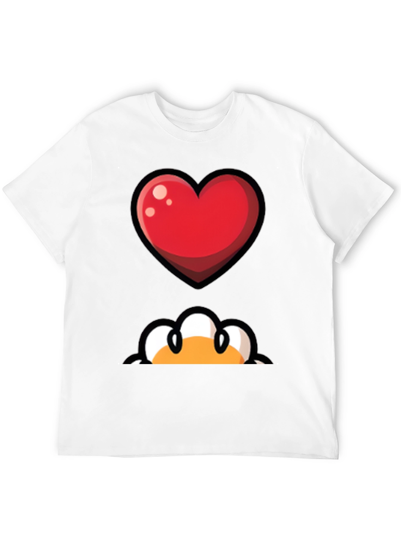 Heart & Peek-a-Boo Graphic Black T-Shirt