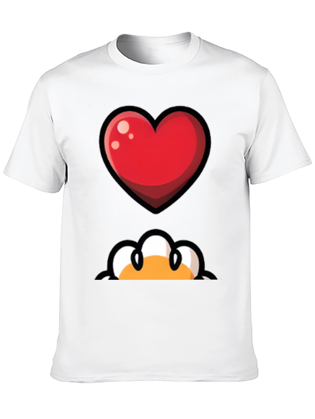 Heart & Peek-a-Boo Graphic Black T-Shirt