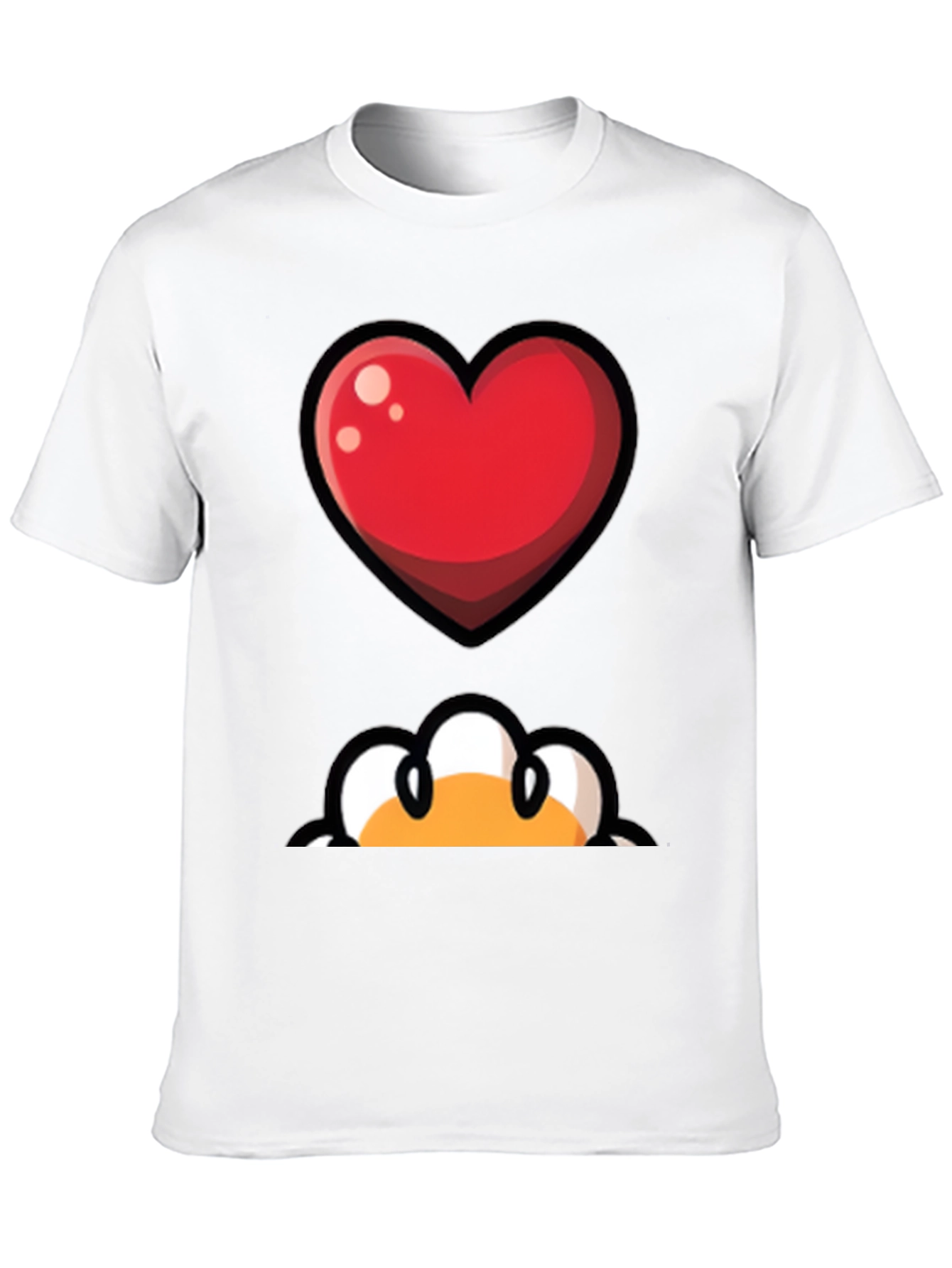Heart & Peek-a-Boo Graphic Black T-Shirt