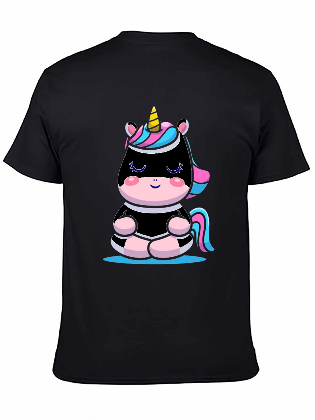 Meditating Unicorn T-Shirt - Black