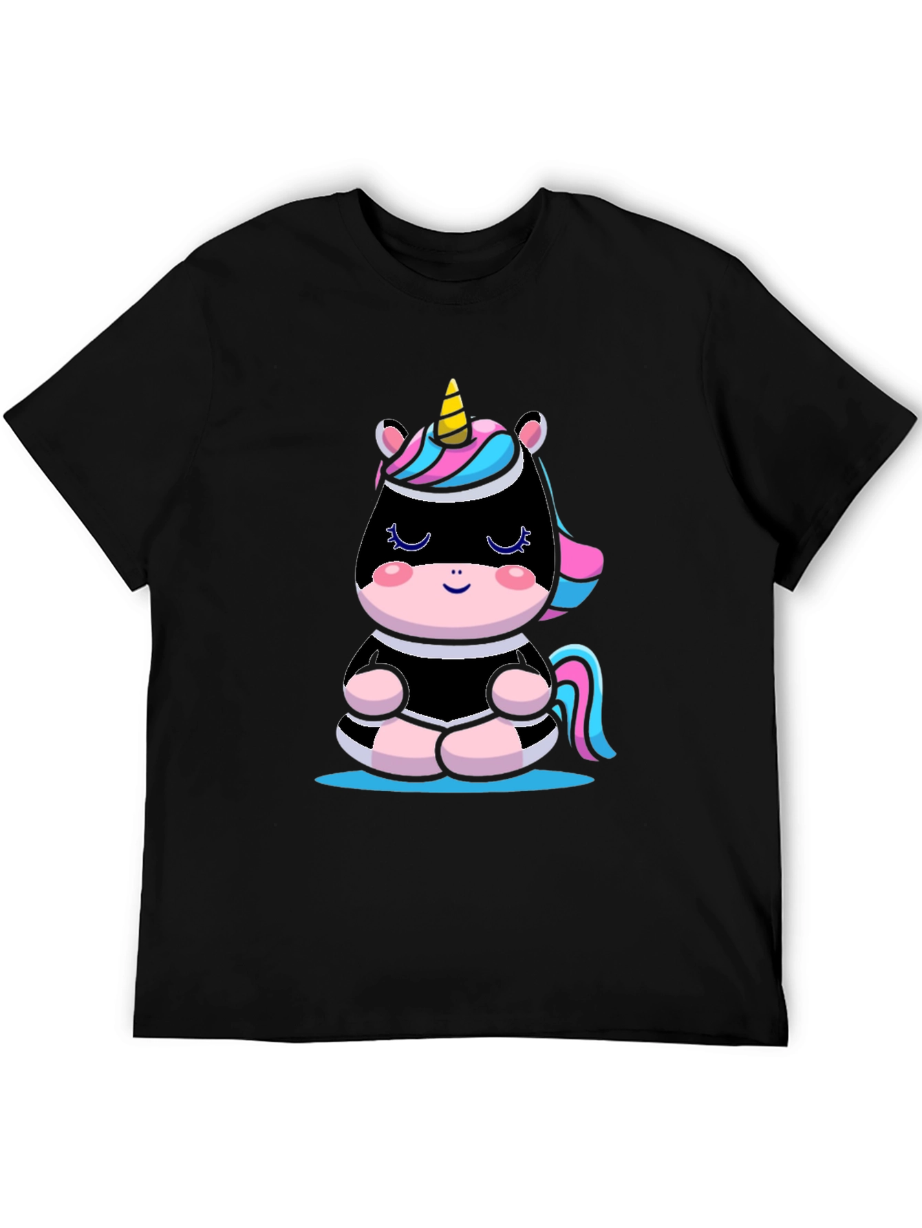 Meditating Unicorn T-Shirt - Black