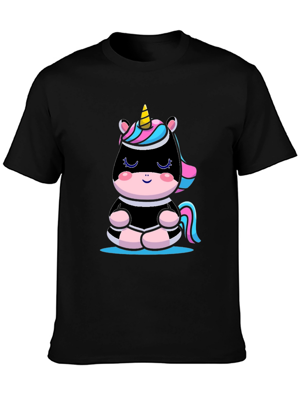 Meditating Unicorn T-Shirt - Black