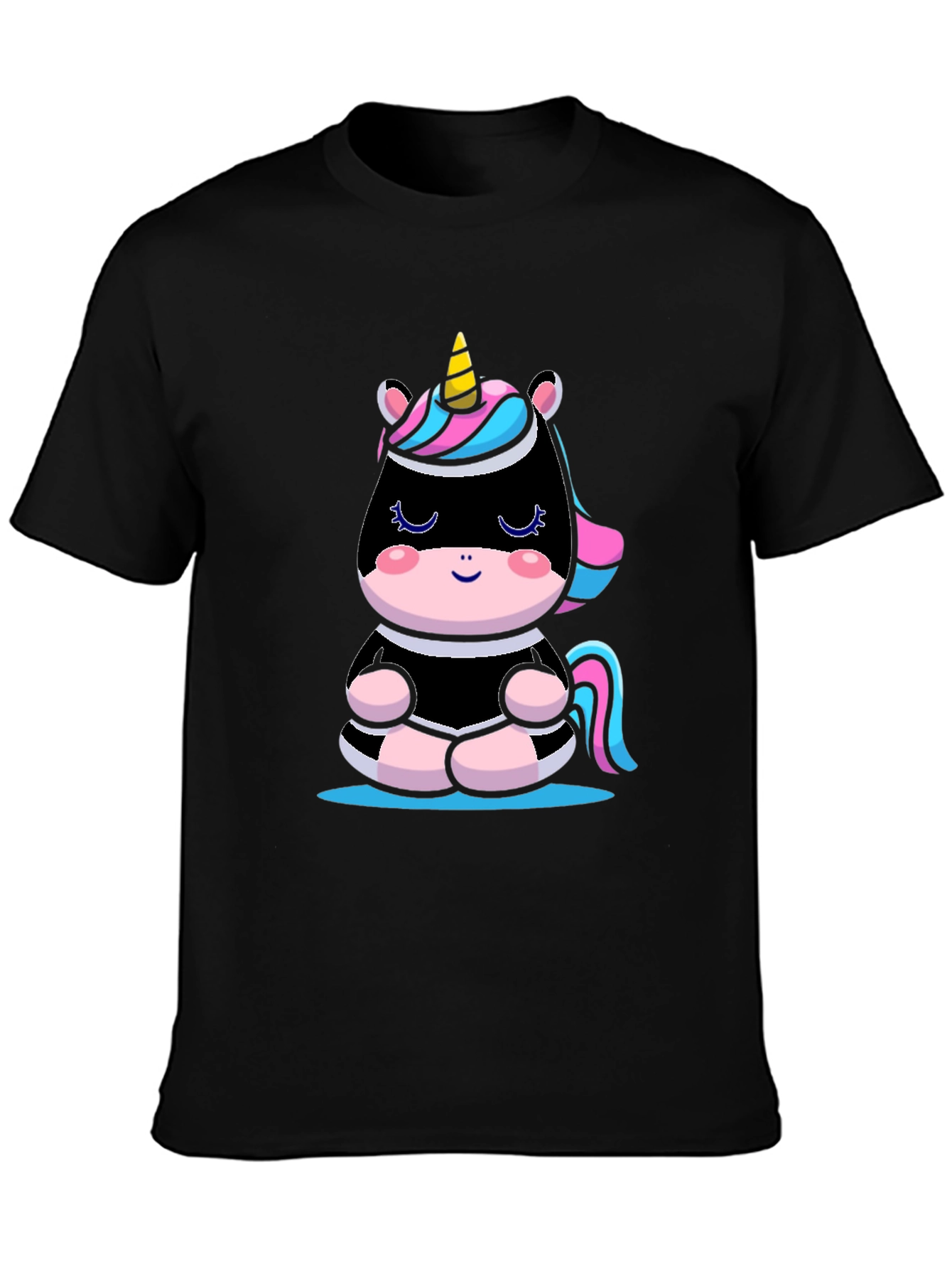 Meditating Unicorn T-Shirt - Black