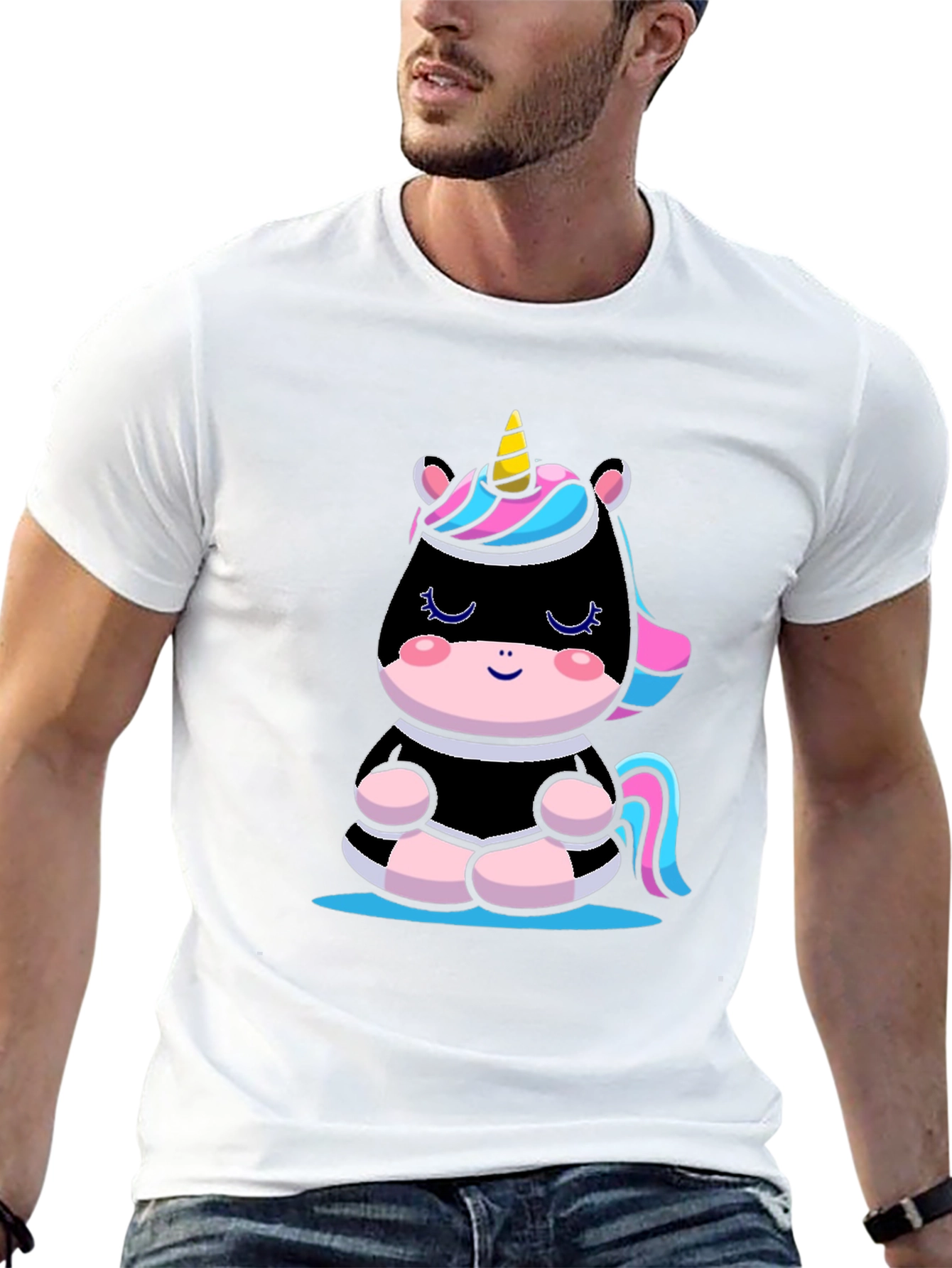 Meditating Unicorn T-Shirt - Black