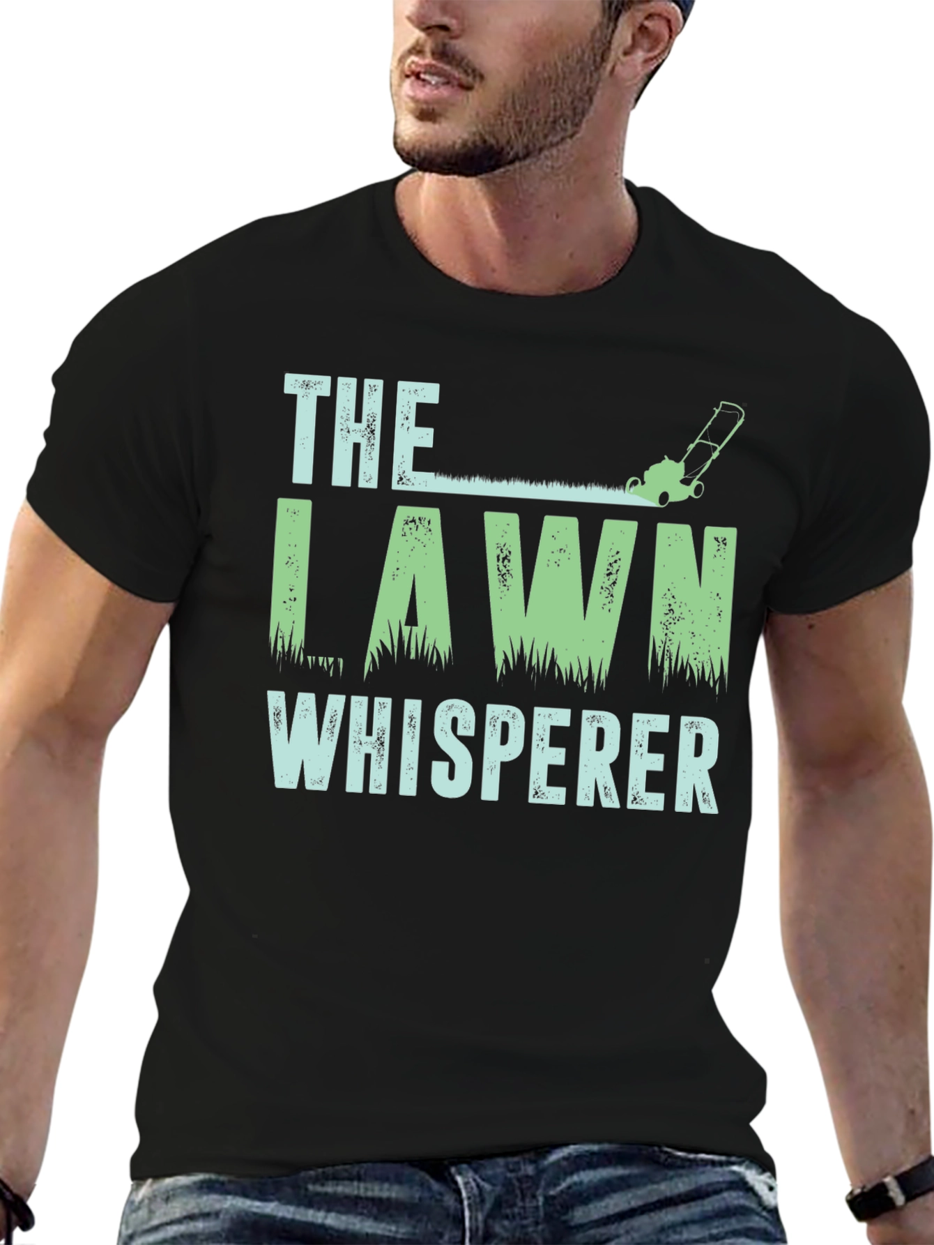 Lawn Whisperer Graphic T-Shirt - Black Cotton Tee