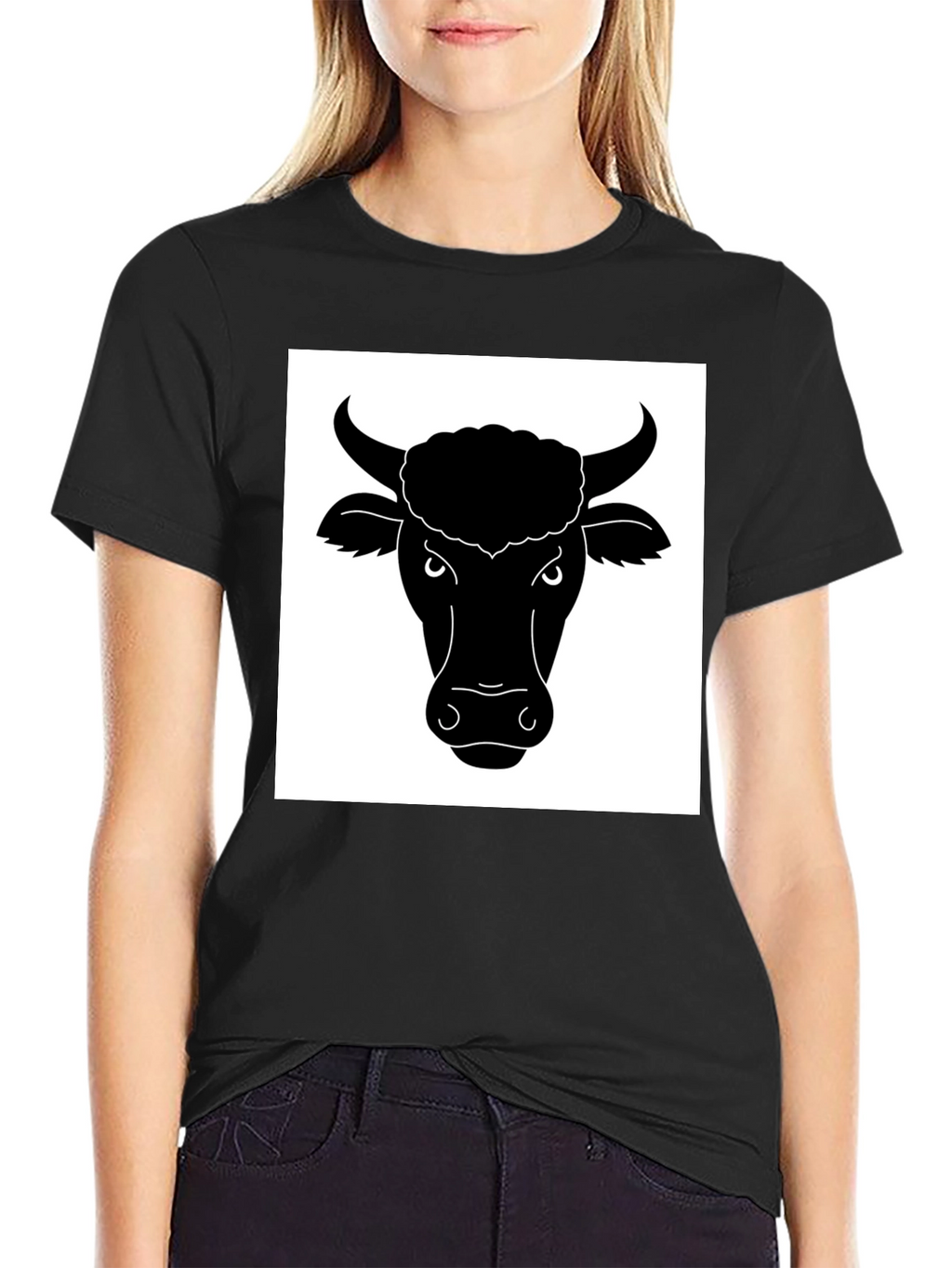 Black Bull Head Graphic T-Shirt