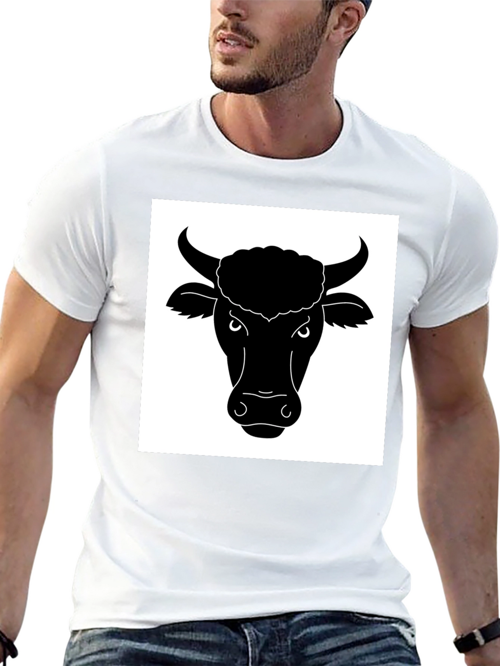 Black Bull Head Graphic T-Shirt