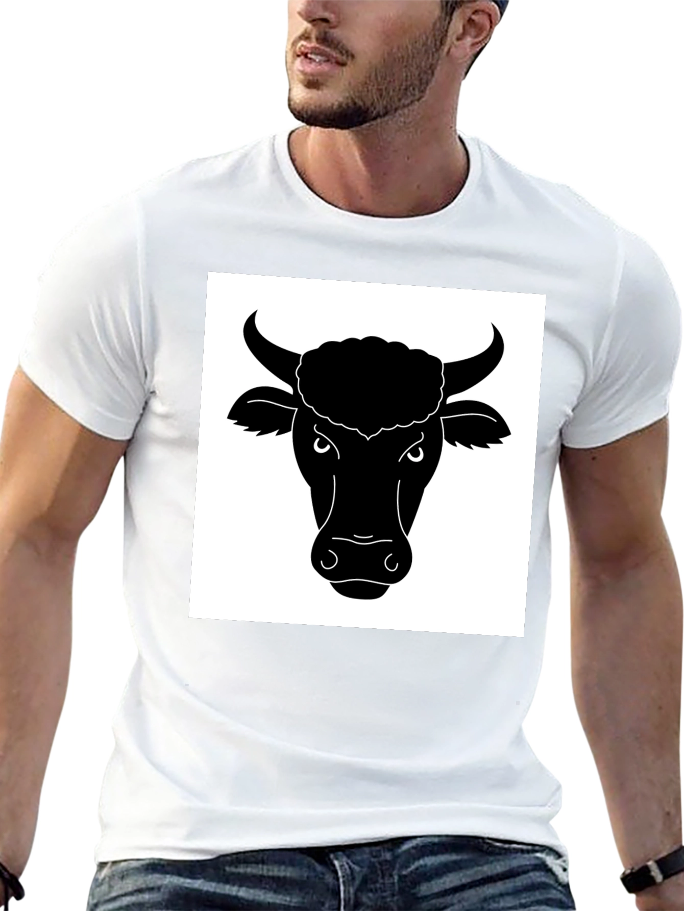 Black Bull Head Graphic T-Shirt