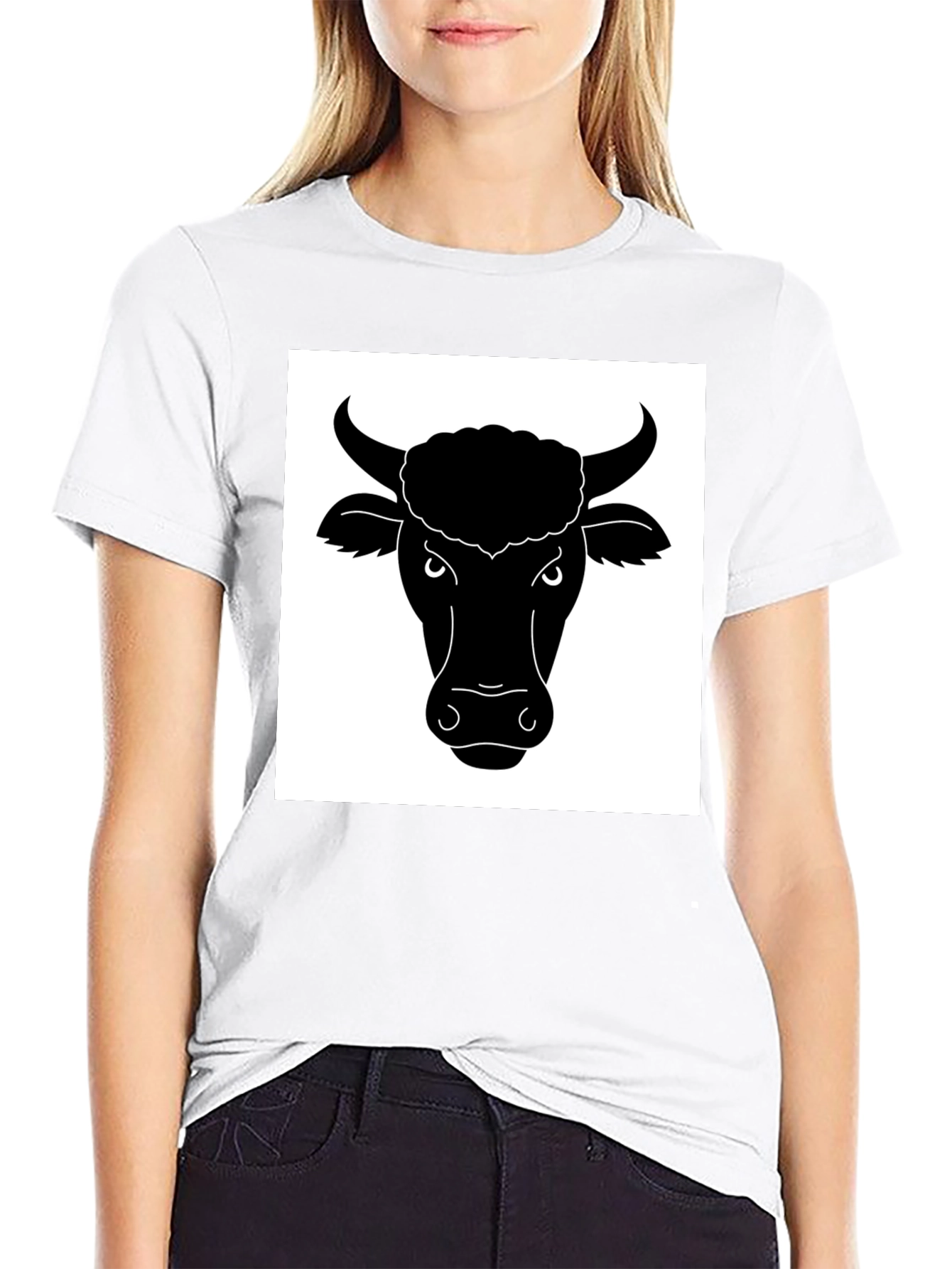 Black Bull Head Graphic T-Shirt