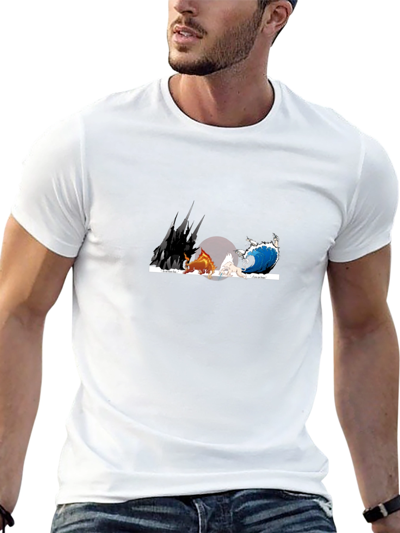 Elemental Clash Graphic Tee - Black