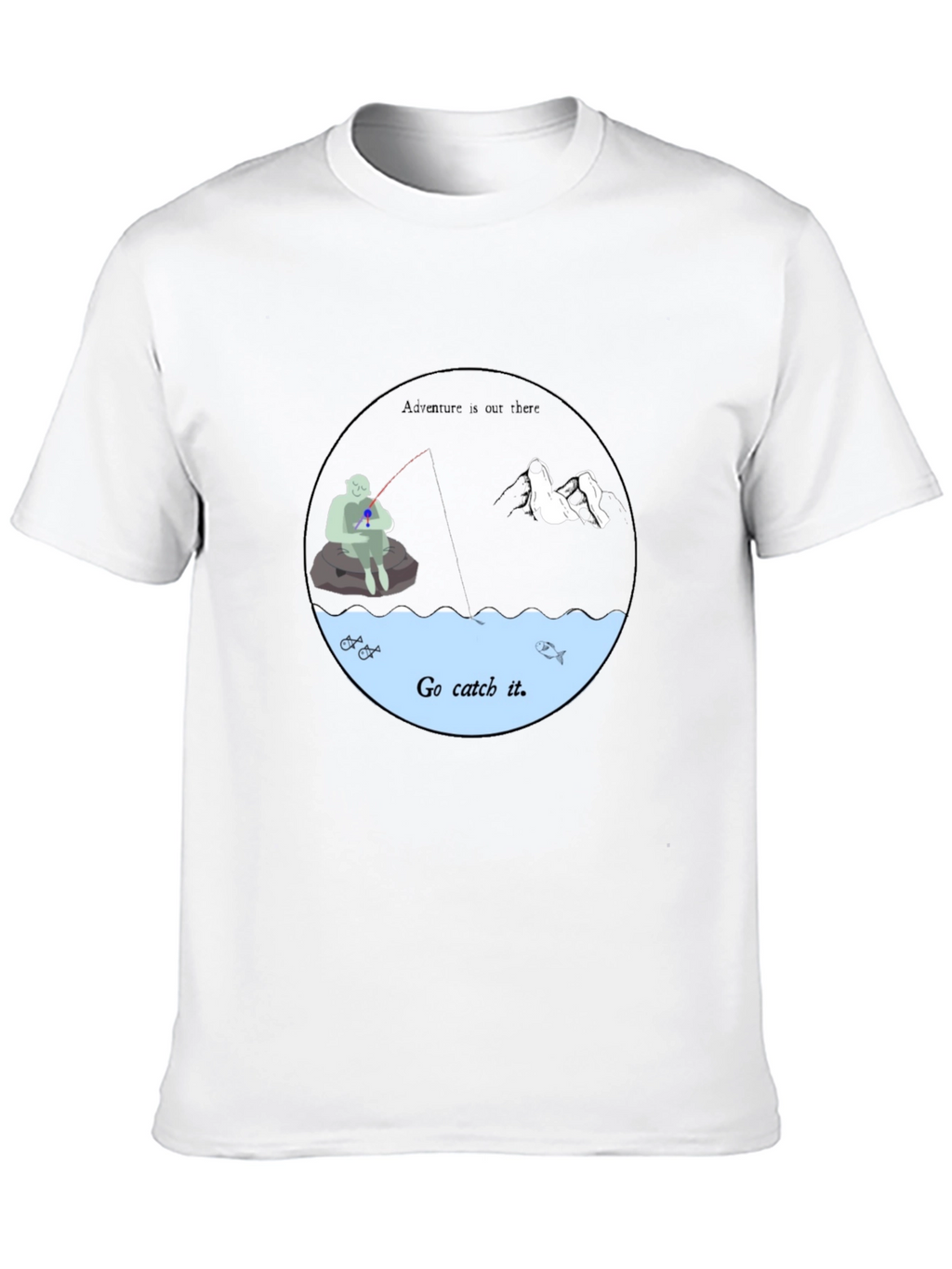 Go Catch It Graphic Tee - Black Cotton T-Shirt
