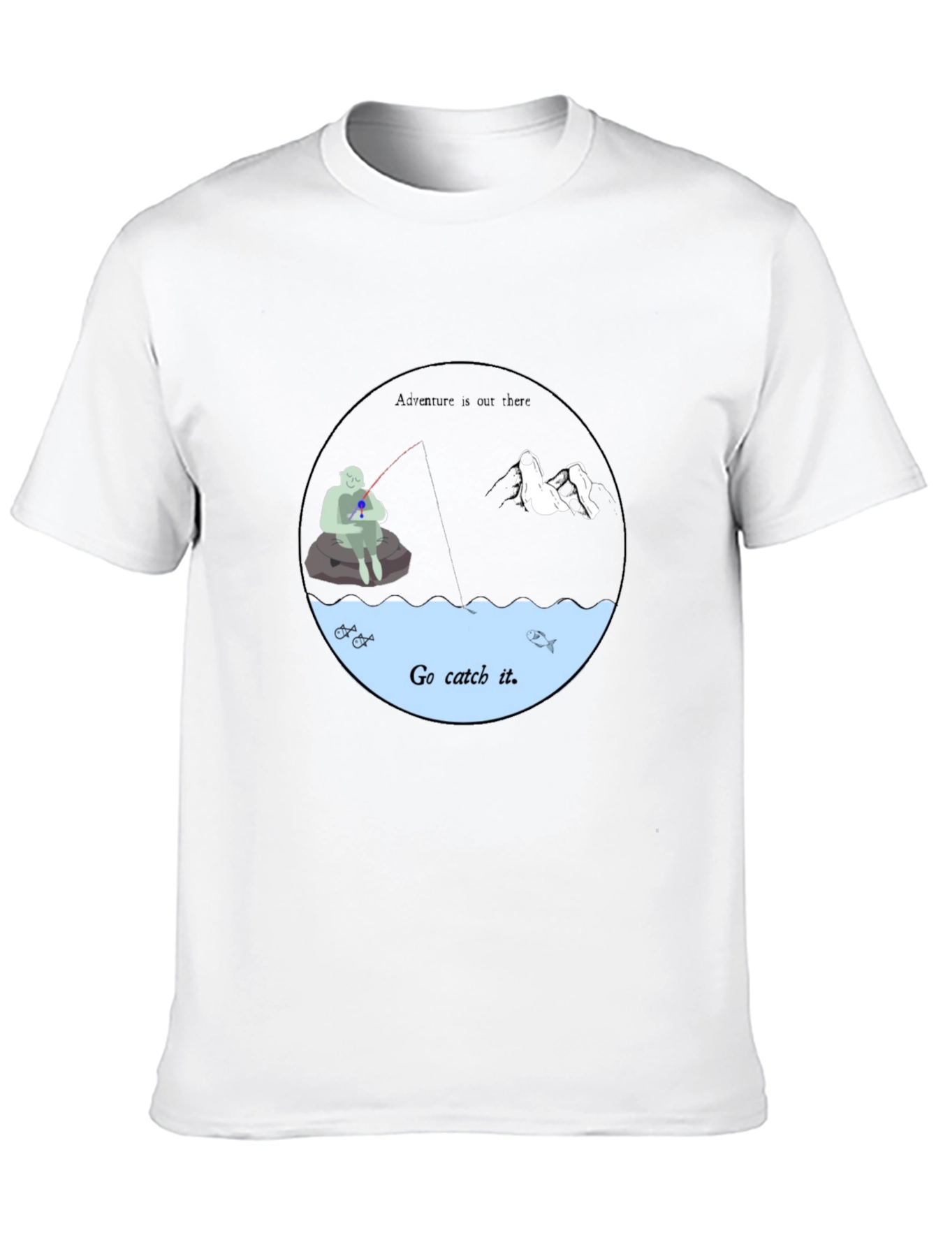 Go Catch It Graphic Tee - Black Cotton T-Shirt