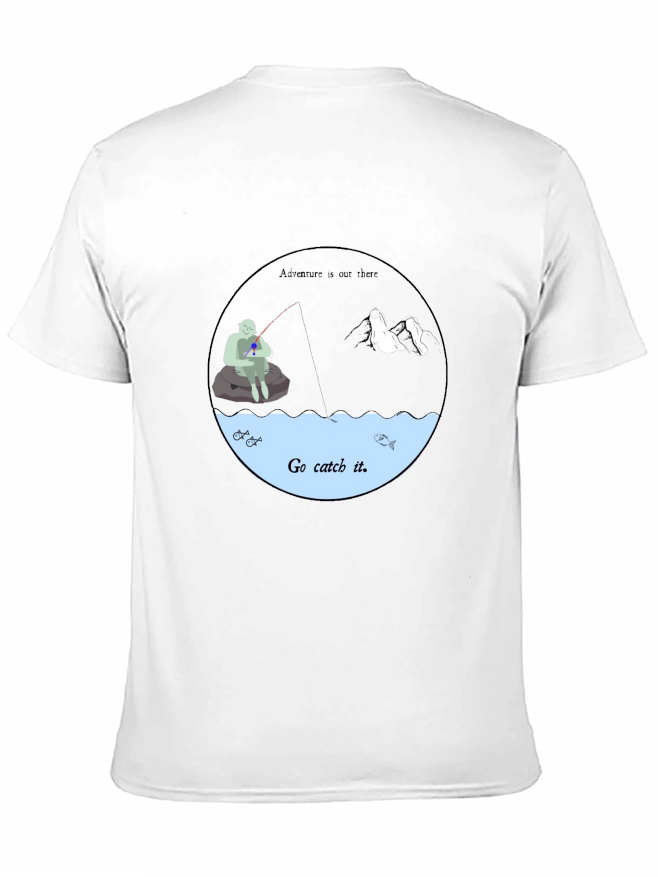 Go Catch It Graphic Tee - Black Cotton T-Shirt