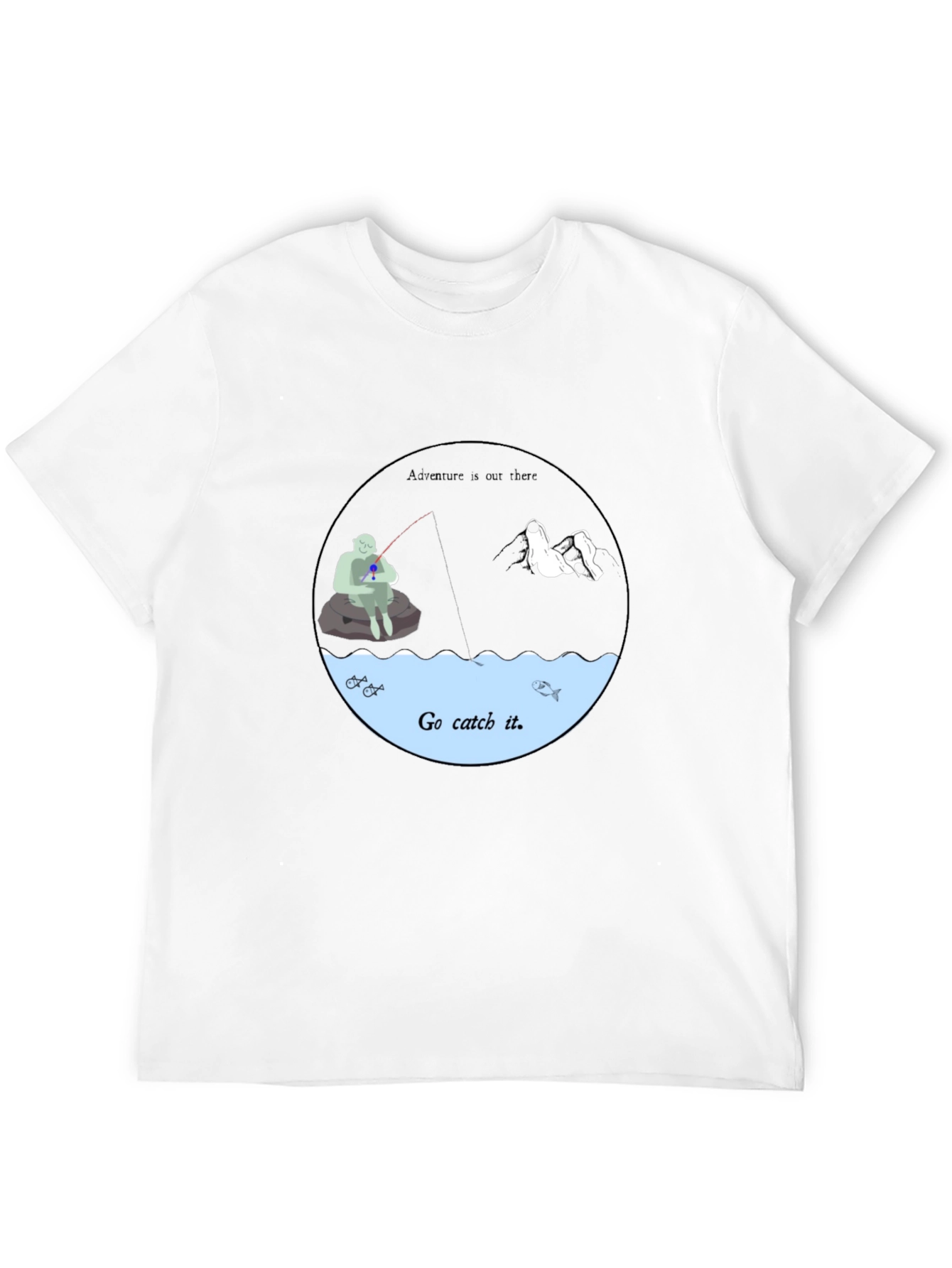 Go Catch It Graphic Tee - Black Cotton T-Shirt