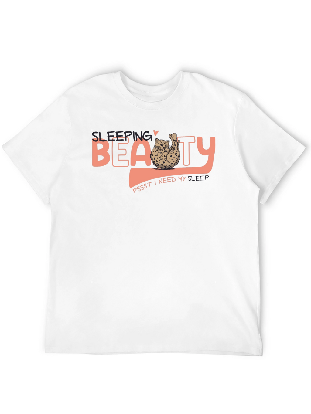 Sleeping Beauty Cat T-Shirt - Soft Black Tee