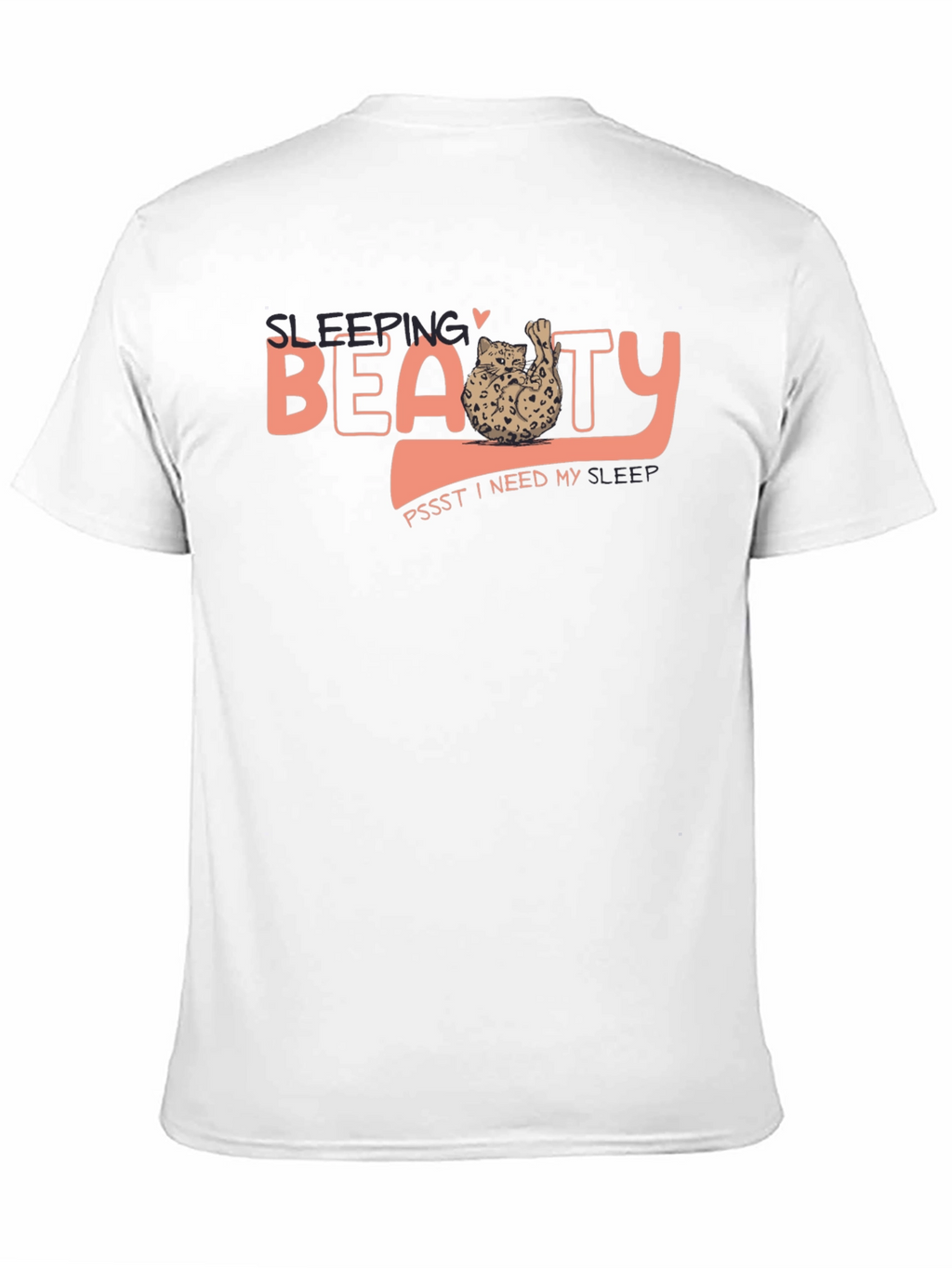 Sleeping Beauty Cat T-Shirt - Soft Black Tee