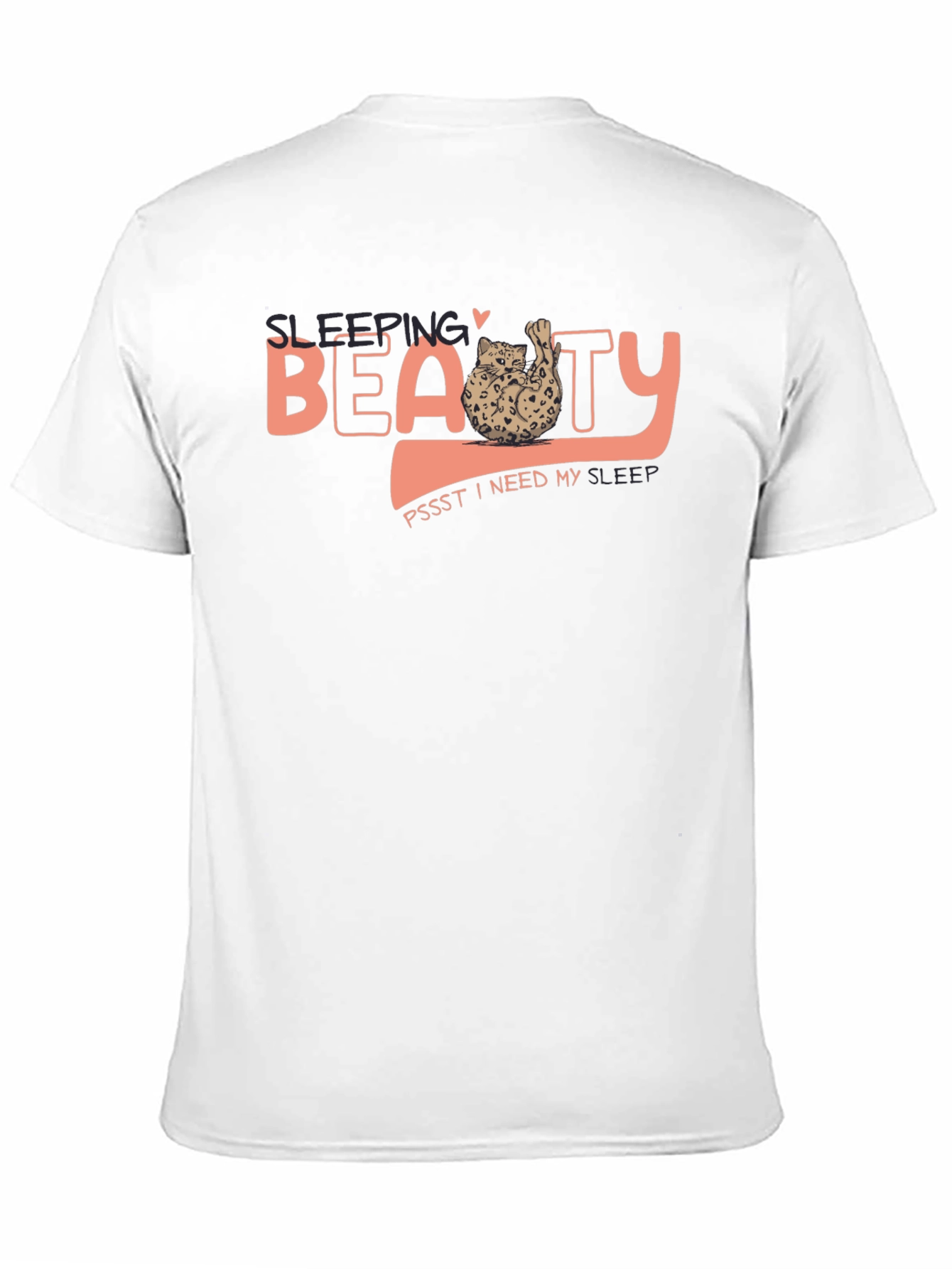 Sleeping Beauty Cat T-Shirt - Soft Black Tee