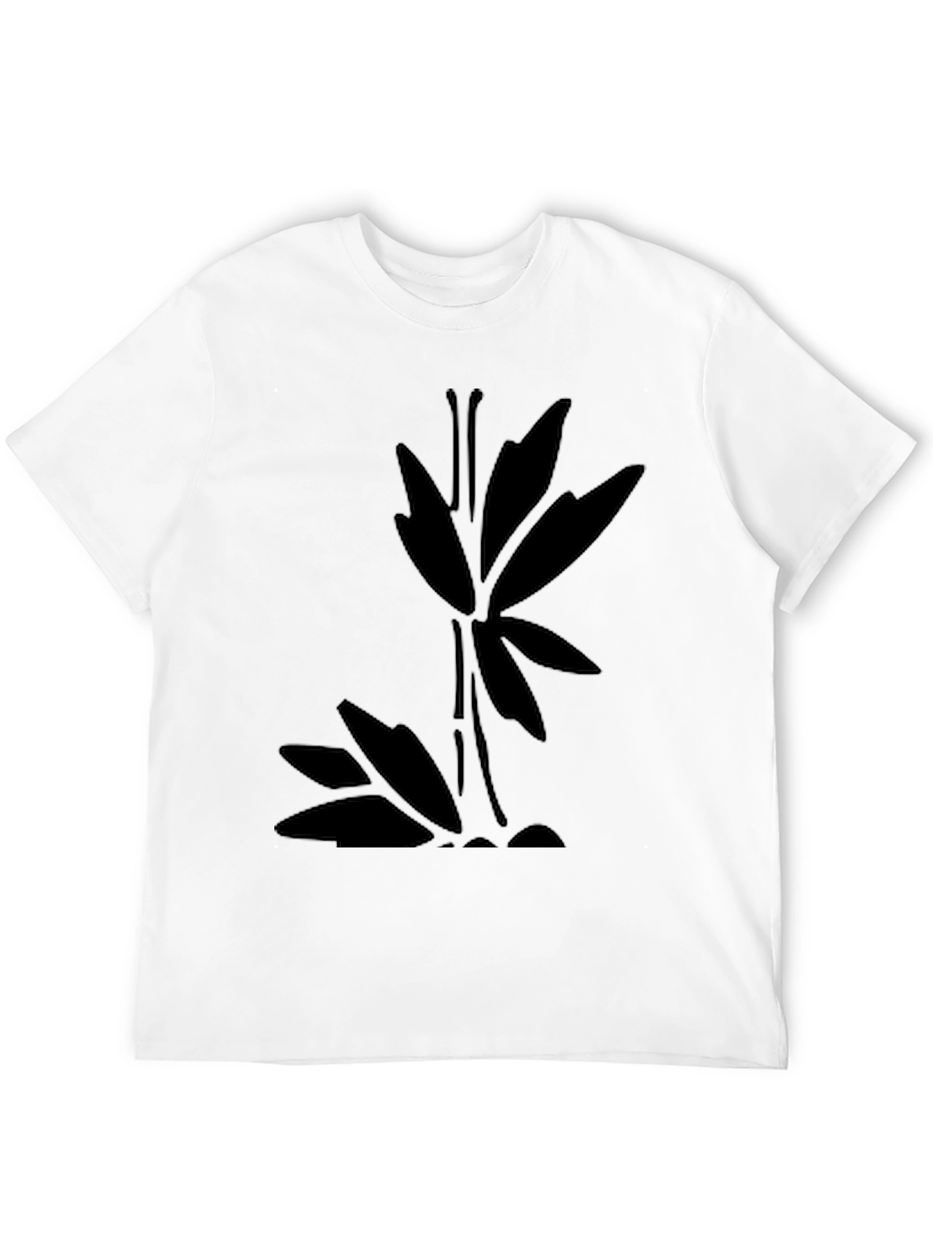 Minimalist Bamboo Graphic Black T-Shirt