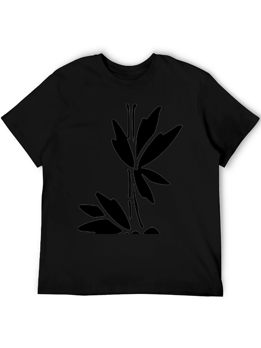 Minimalist Bamboo Graphic Black T-Shirt