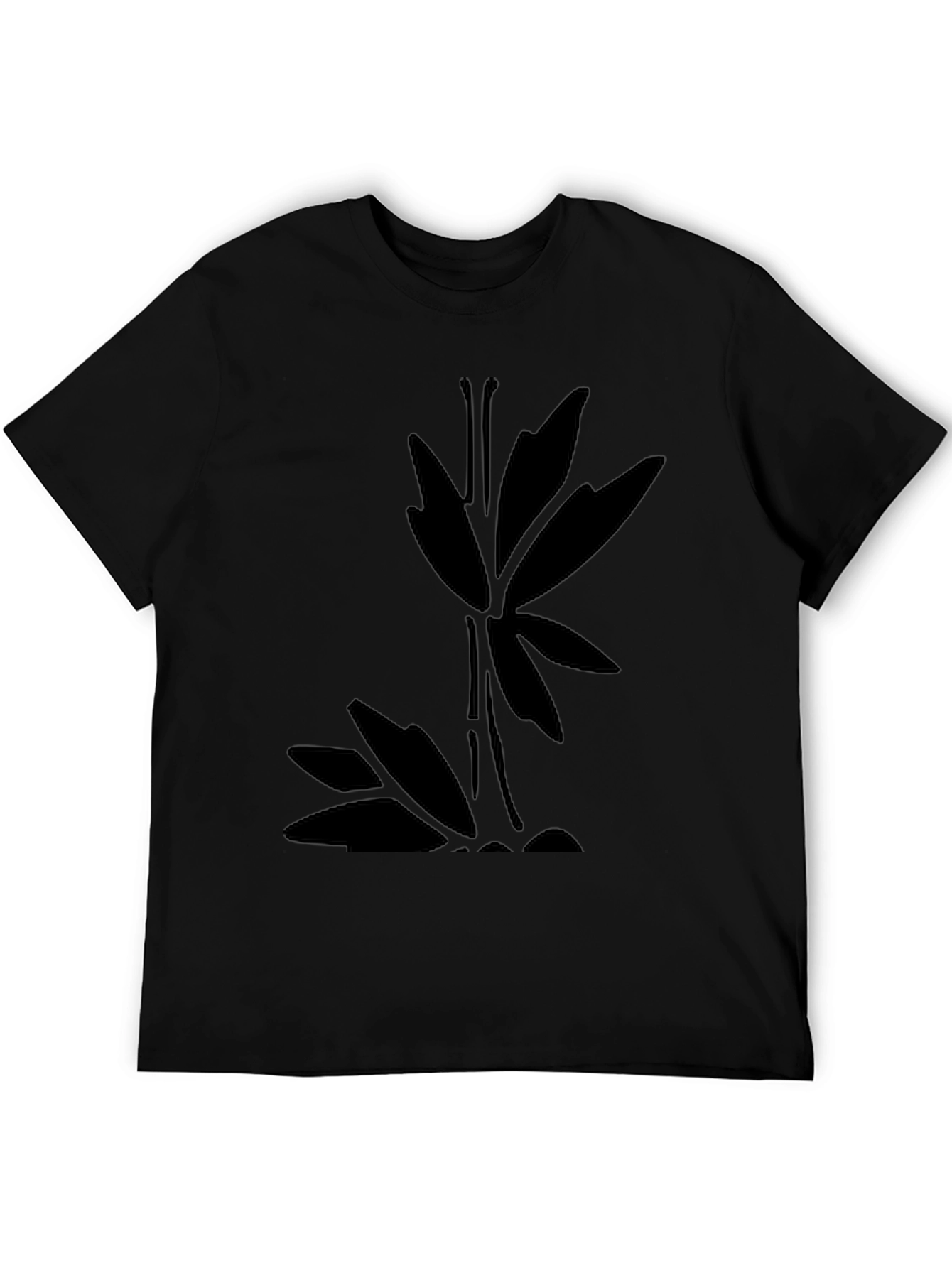 Minimalist Bamboo Graphic Black T-Shirt