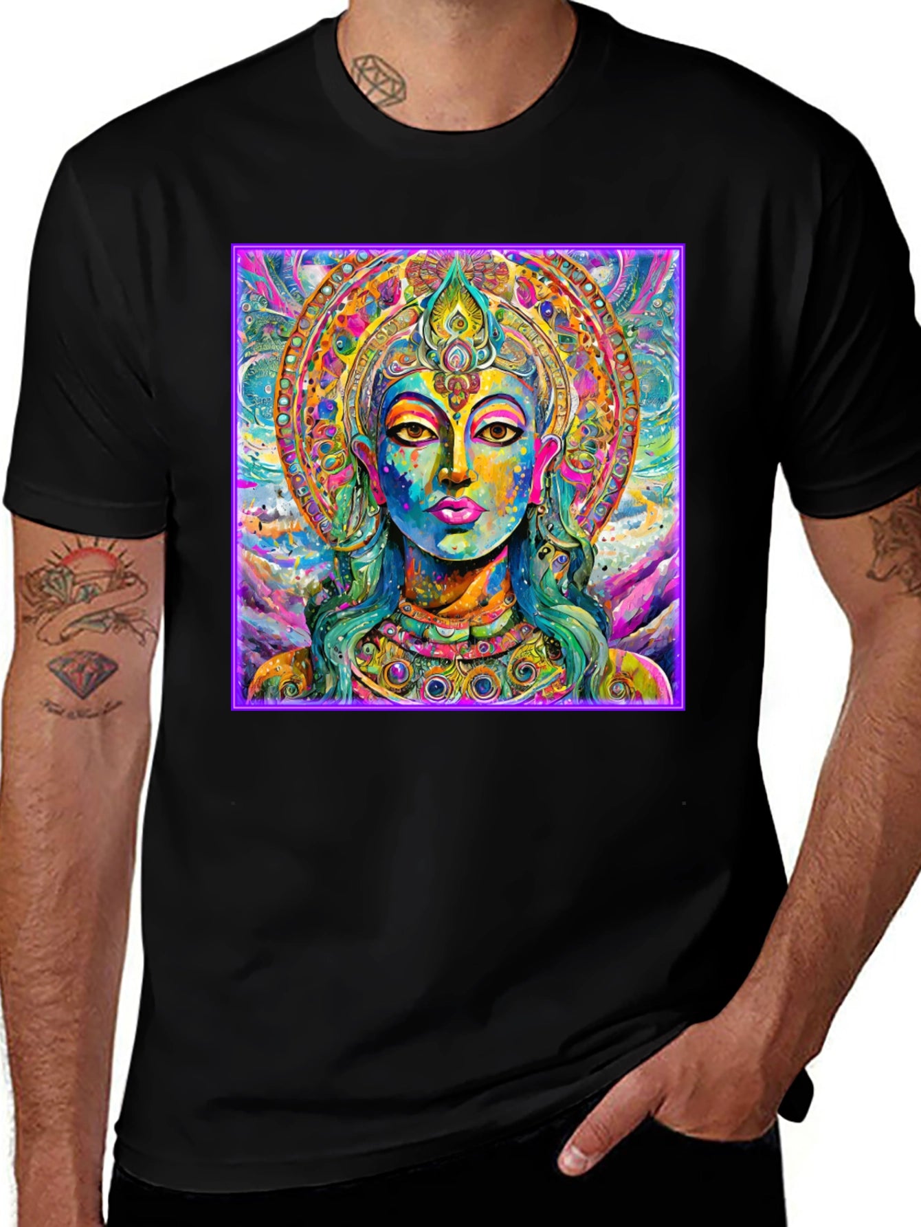 Vibrant Buddha Graphic T-Shirt