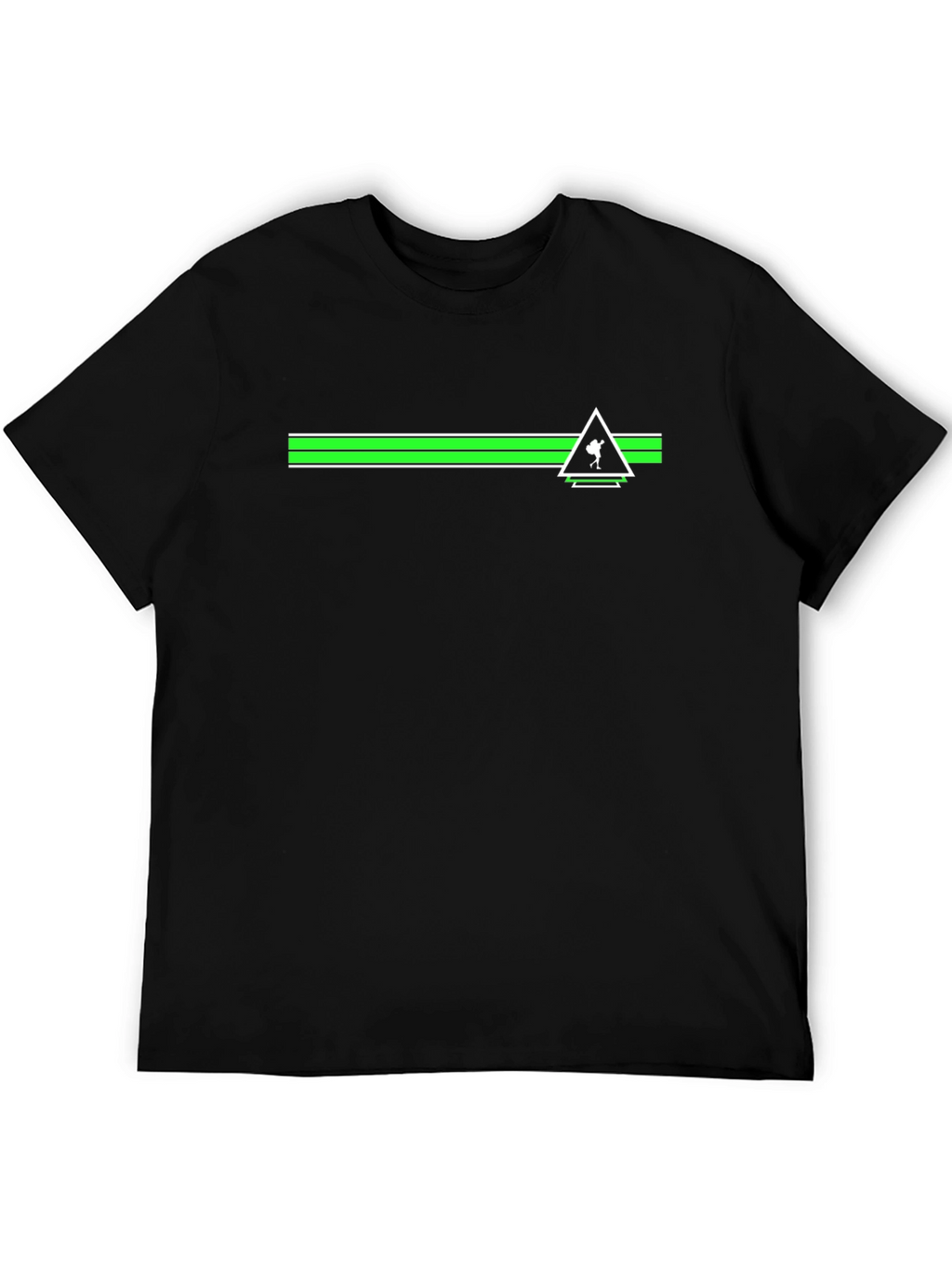 Green Stripe Trekker Tee - Black