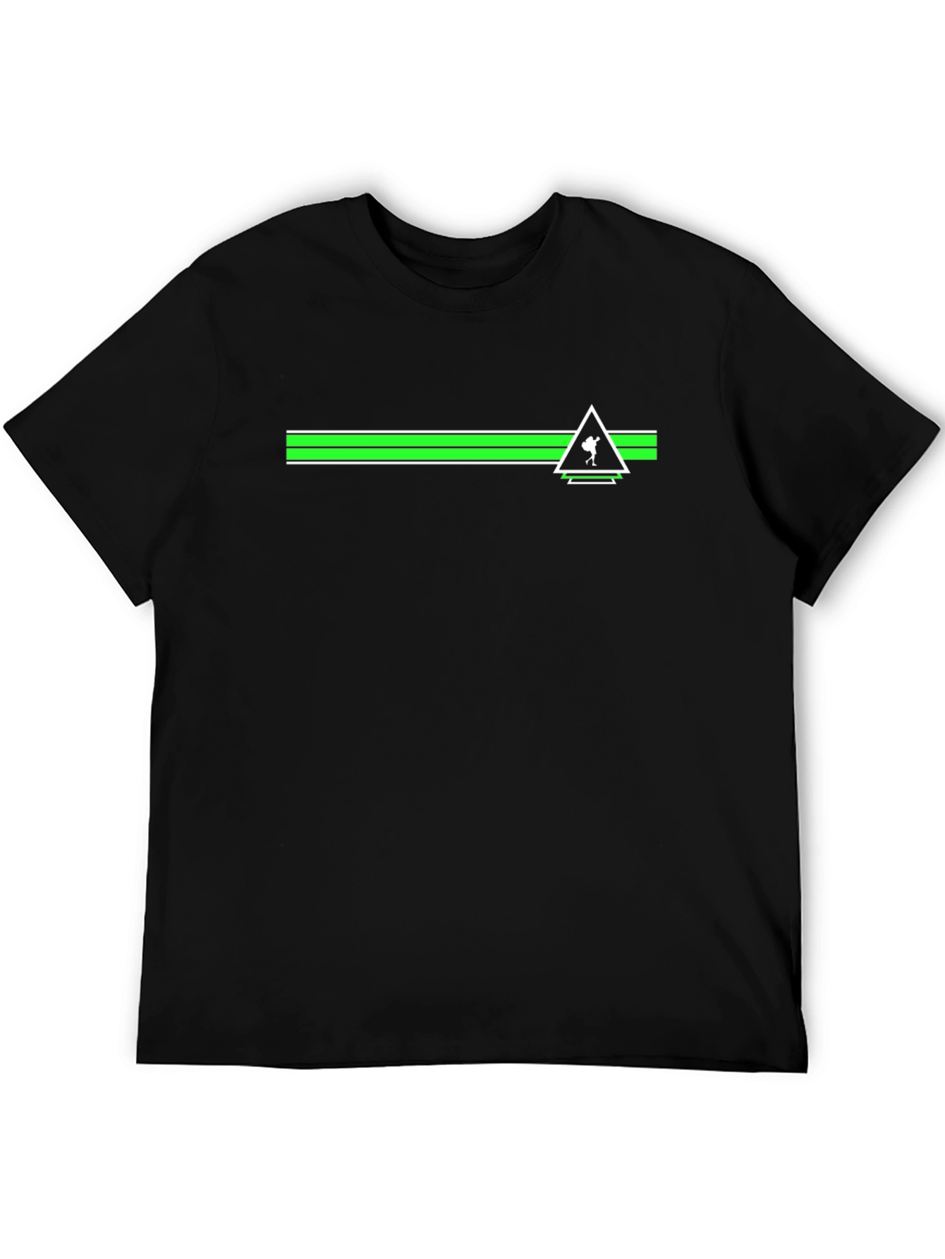 Green Stripe Trekker Tee - Black